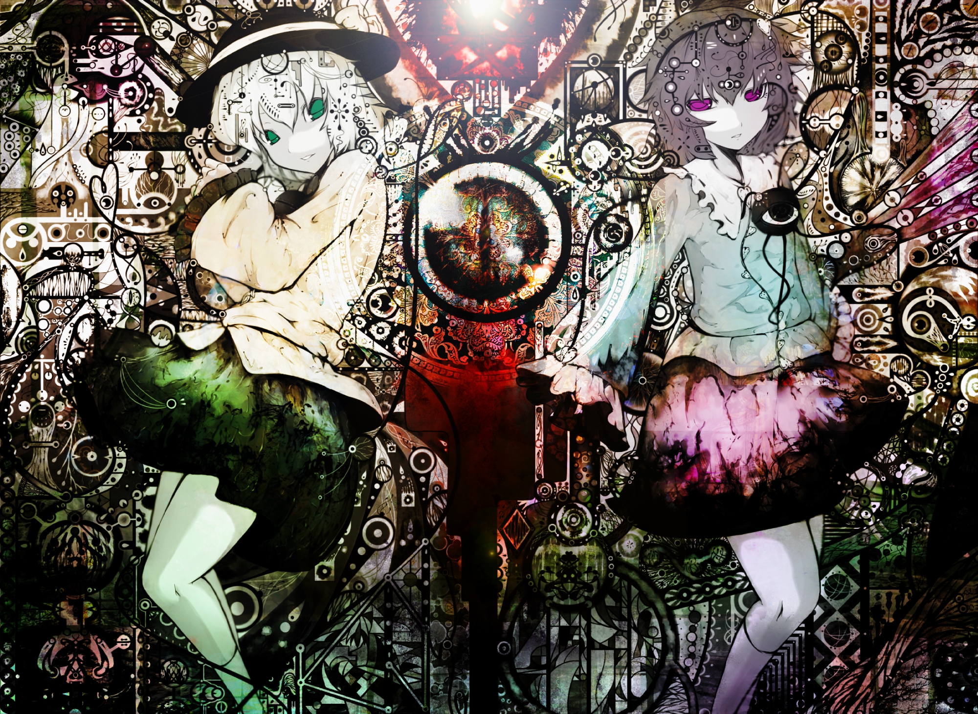 video games, Touhou, Komeiji Koishi, Komeiji Satori - desktop wallpaper