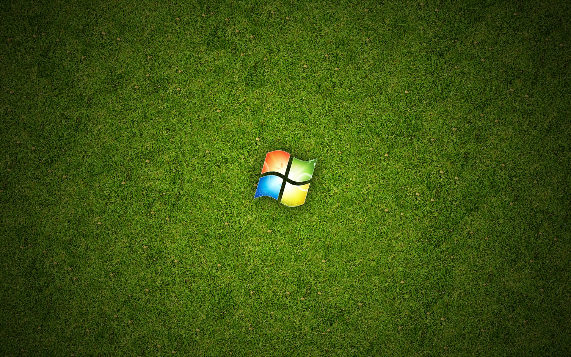 green, abstract, Windows 7, grass, Microsoft Windows, Cezarislt - desktop wallpaper