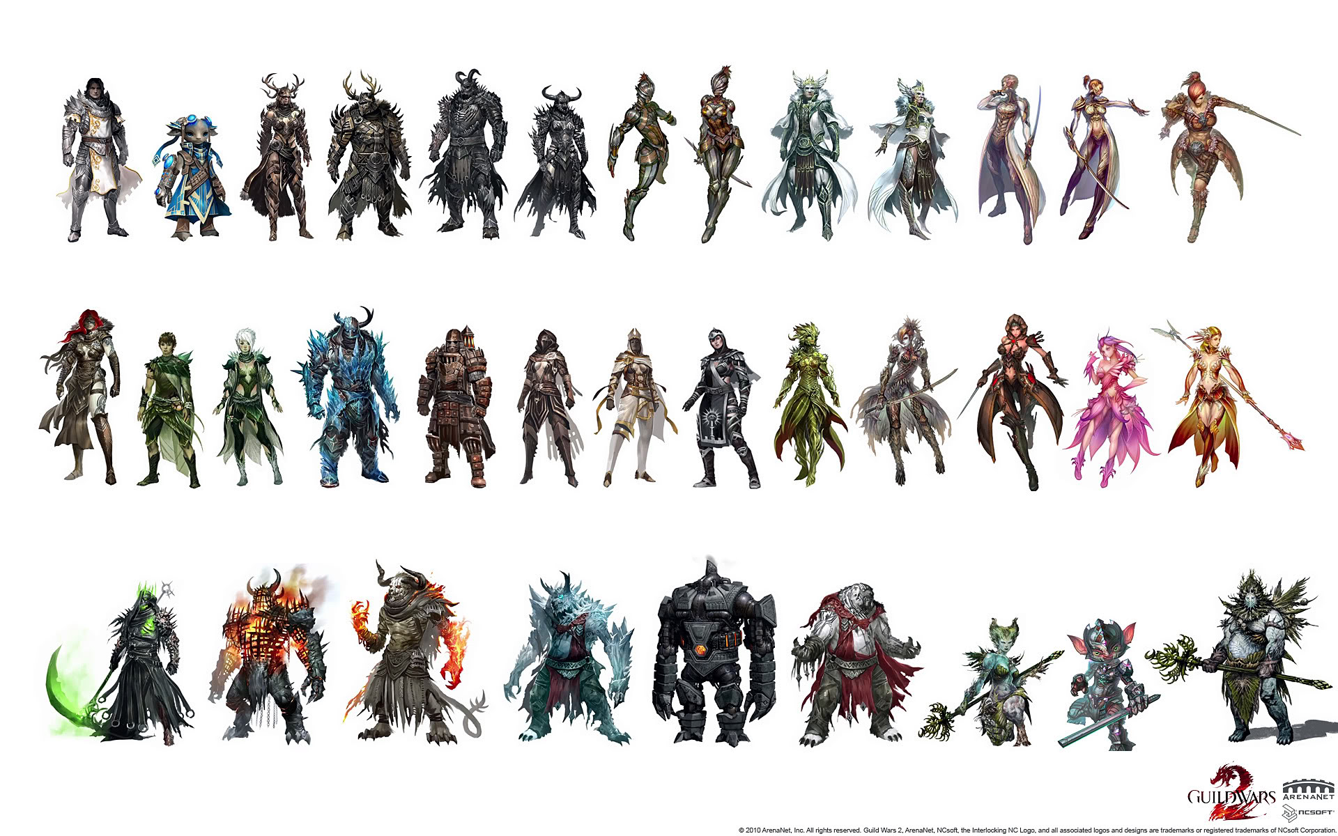 video games, fantasy art, armor, artwork, warriors, Guild Wars 2 - desktop wallpaper