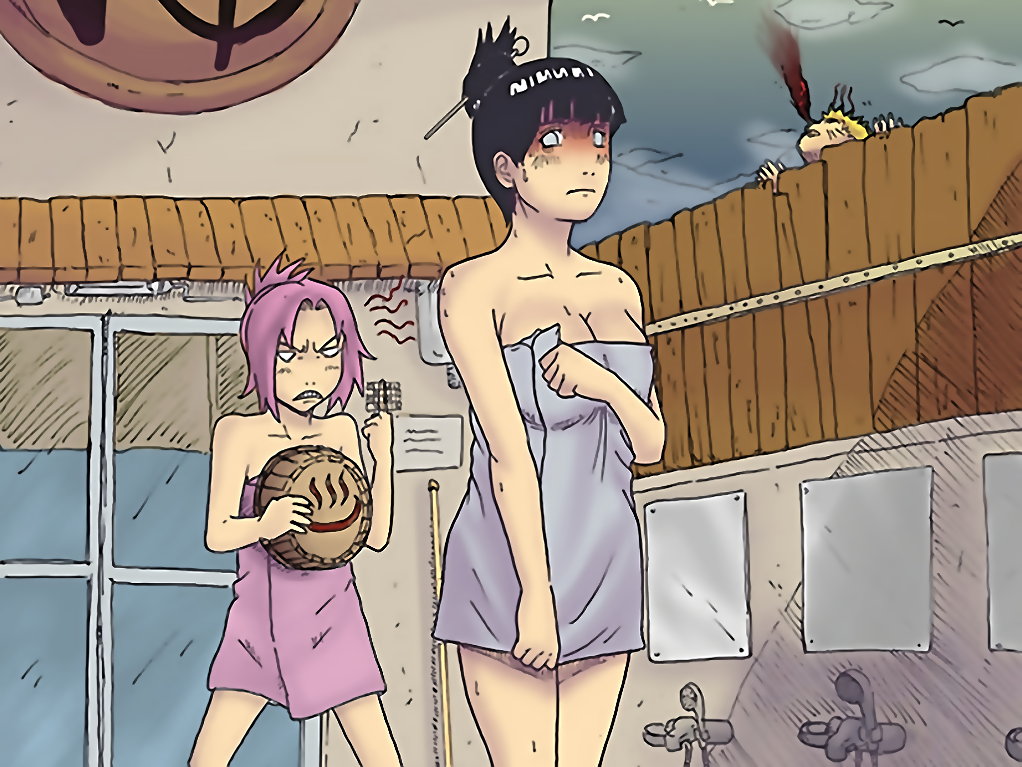 Haruno Sakura, funny, Naruto: Shippuden, Hyuuga Hinata, Uzumaki Naruto - desktop wallpaper