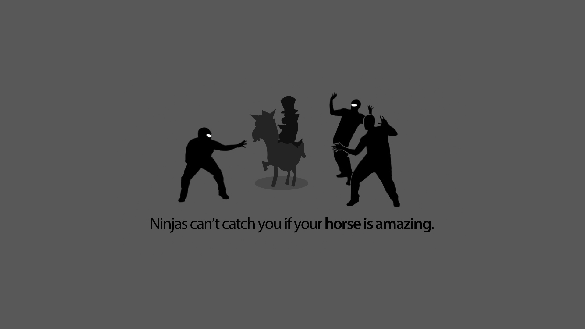 ninjas, ninjas cant catch you if, horses - desktop wallpaper