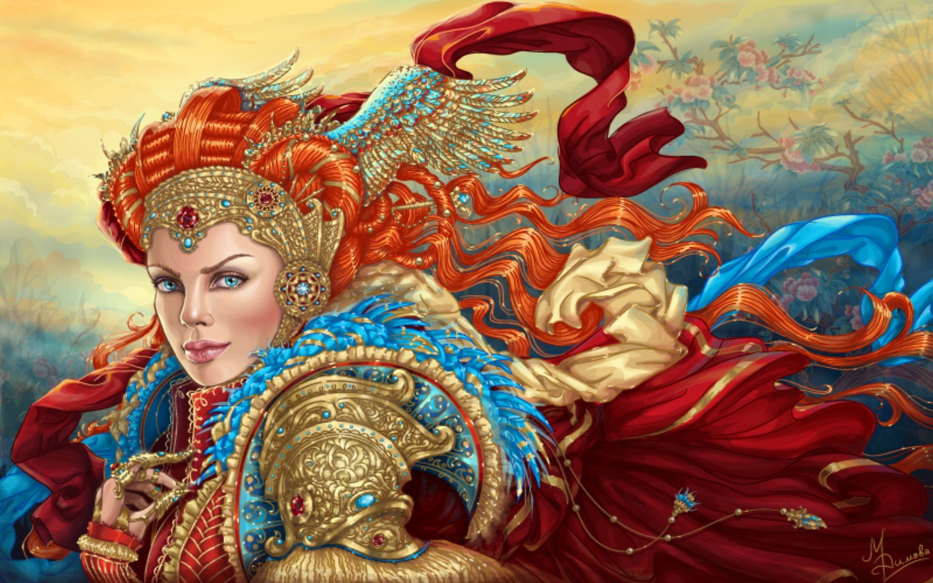 women, fantasy, artwork, 3D, Queens - desktop wallpaper