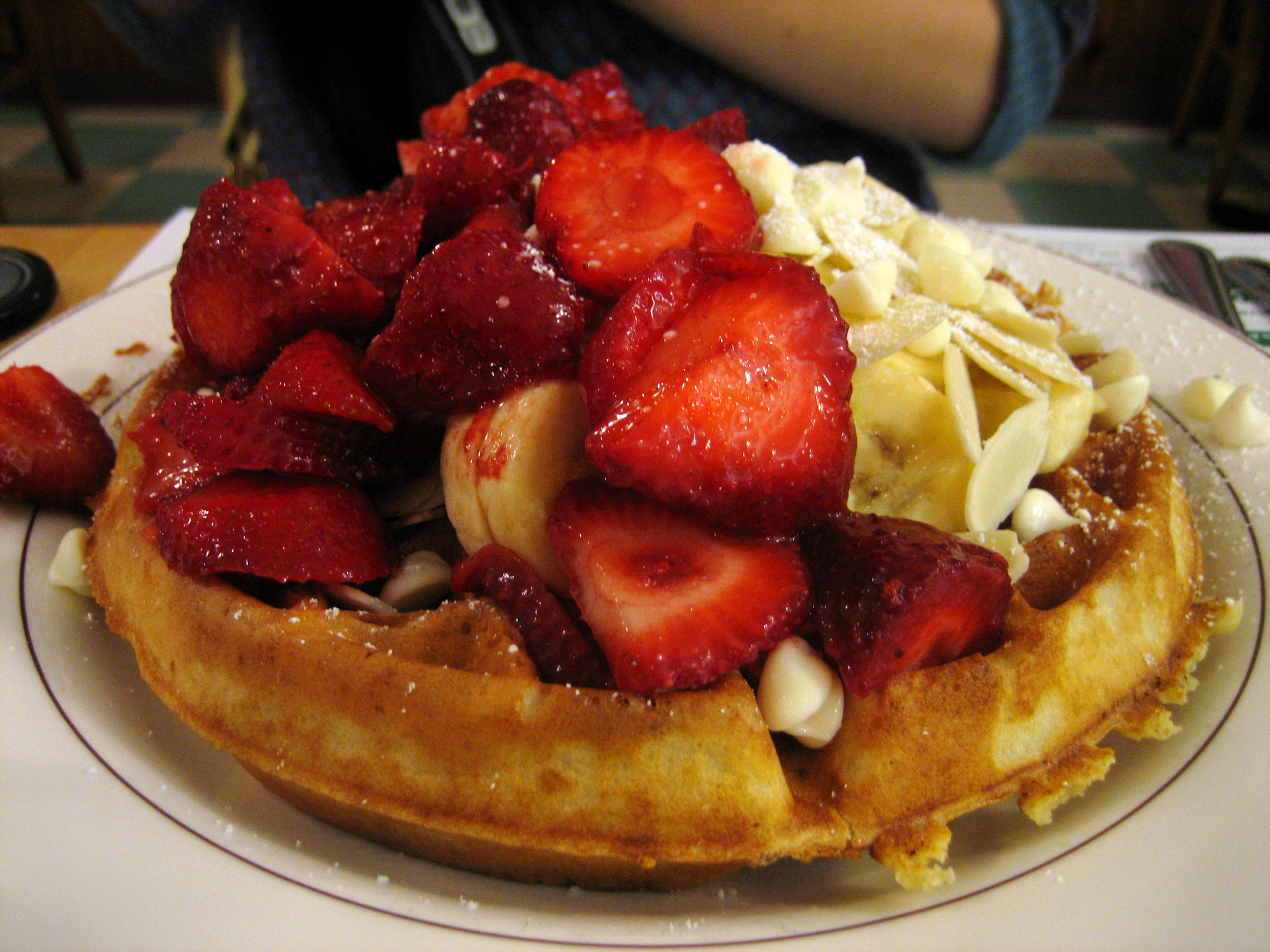 food, waffles, strawberries - desktop wallpaper