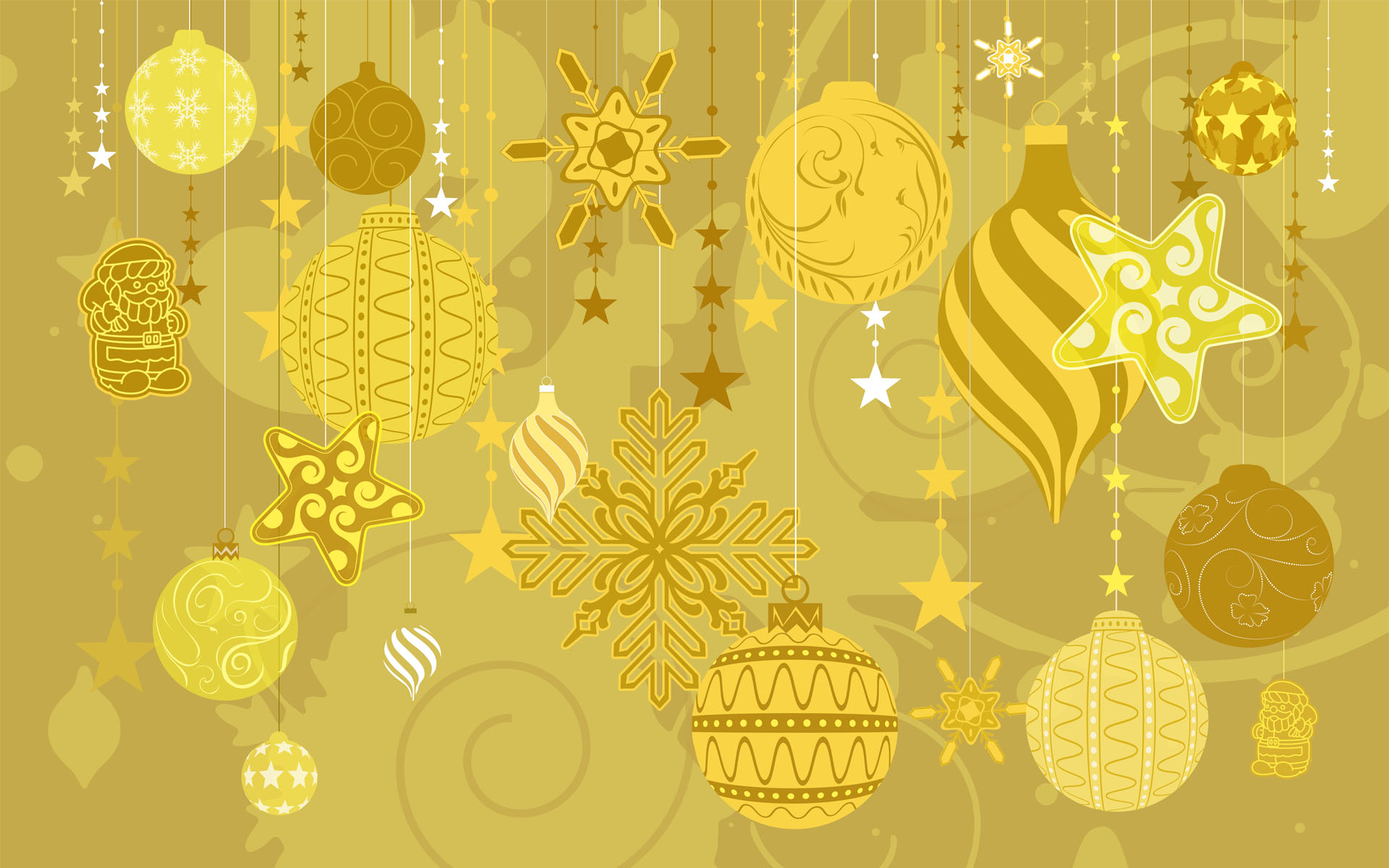 yellow, Christmas, holidays, decorations - desktop wallpaper