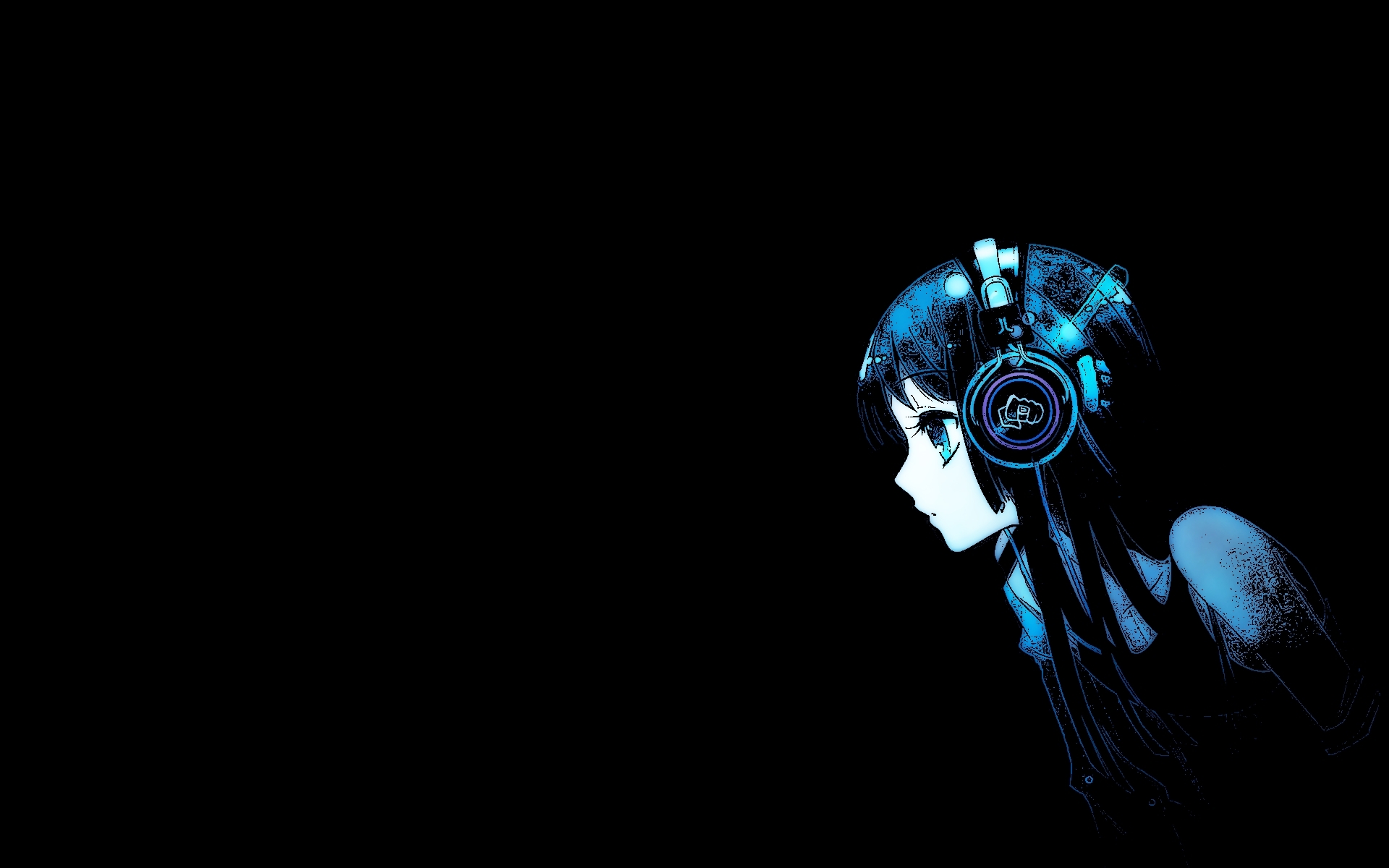 headphones, K-ON!, Akiyama Mio, simple background - desktop wallpaper