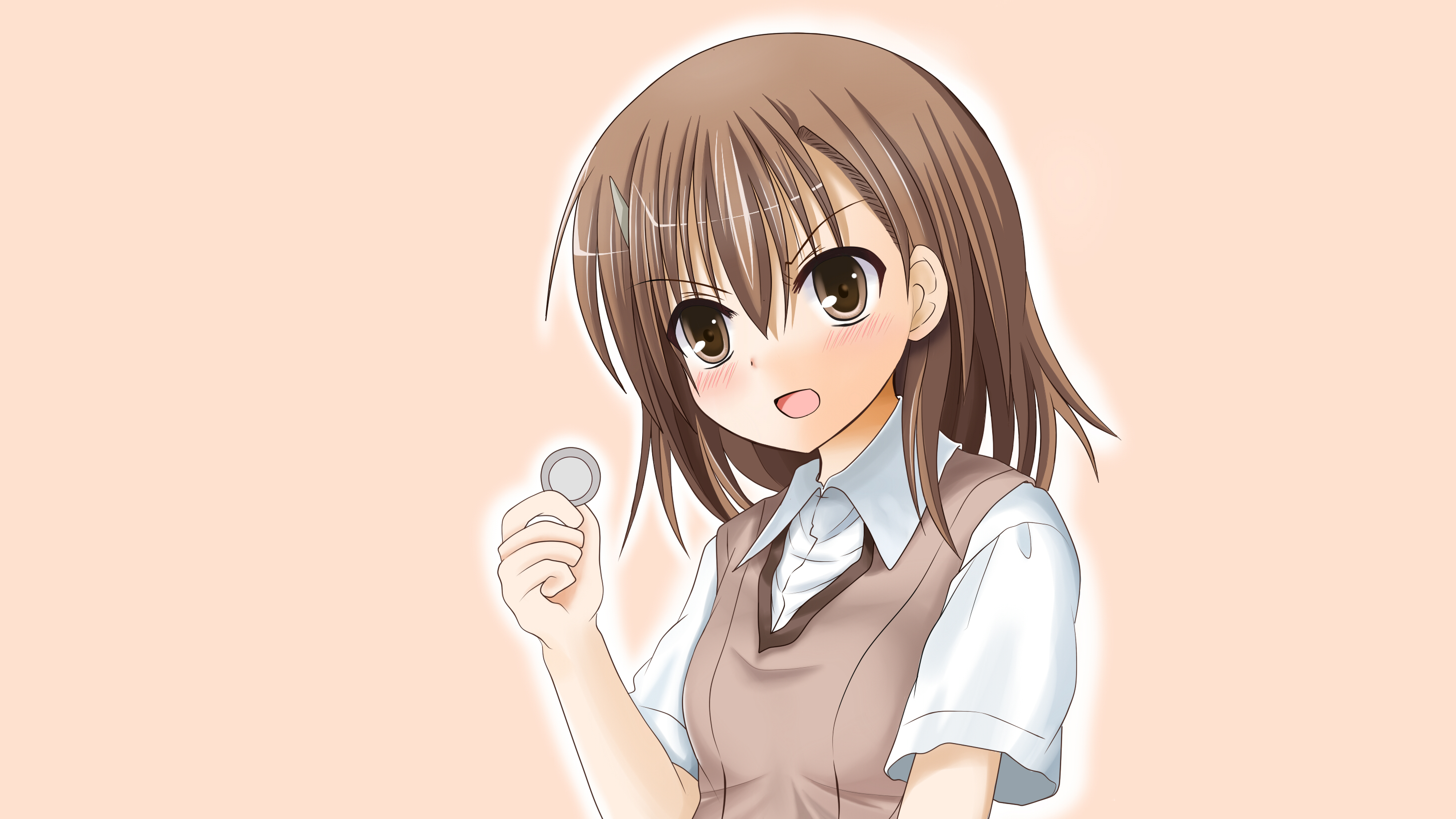 school uniforms, Misaka Mikoto, Toaru Kagaku no Railgun, simple background - desktop wallpaper