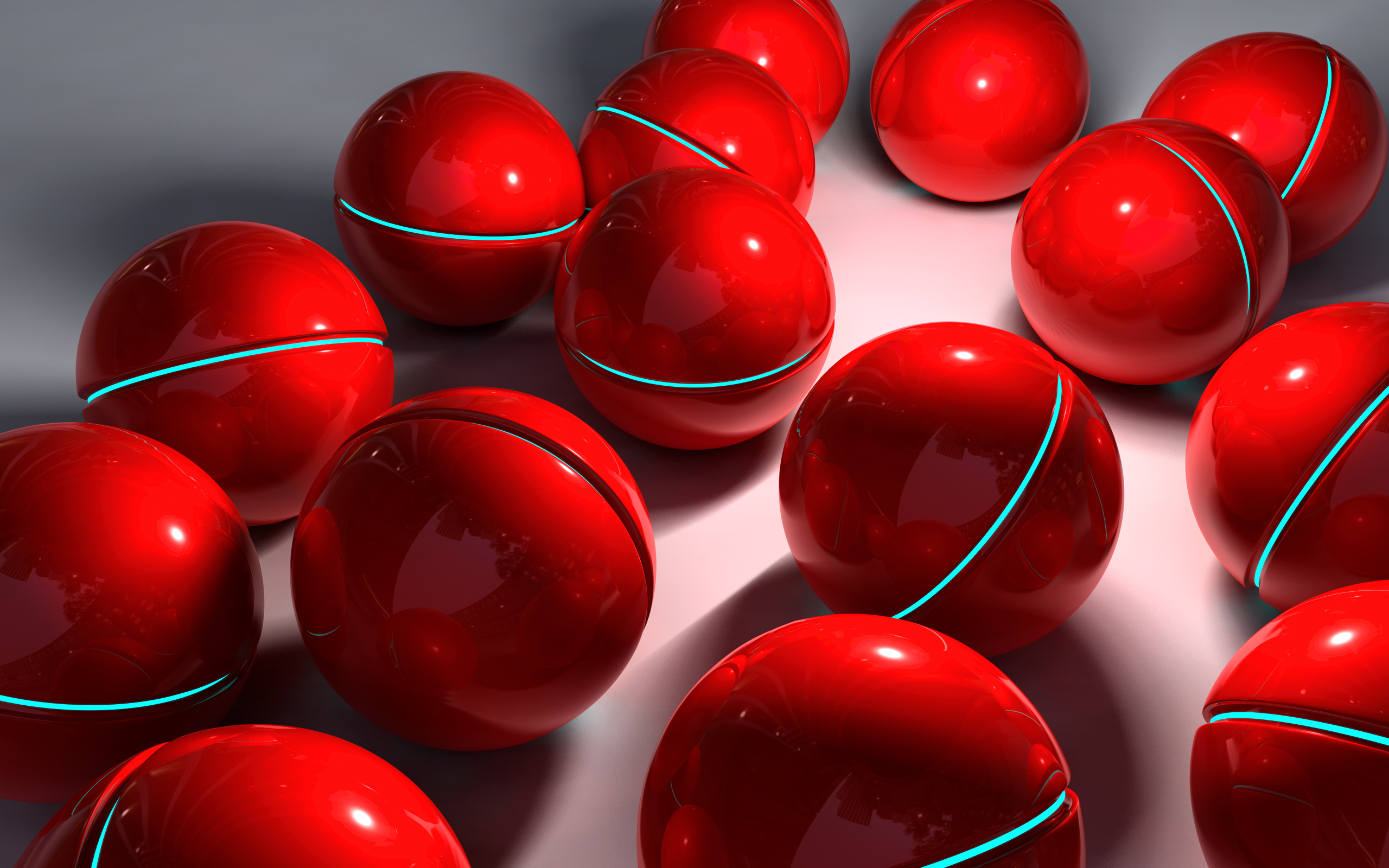 red, balls, spheres - desktop wallpaper