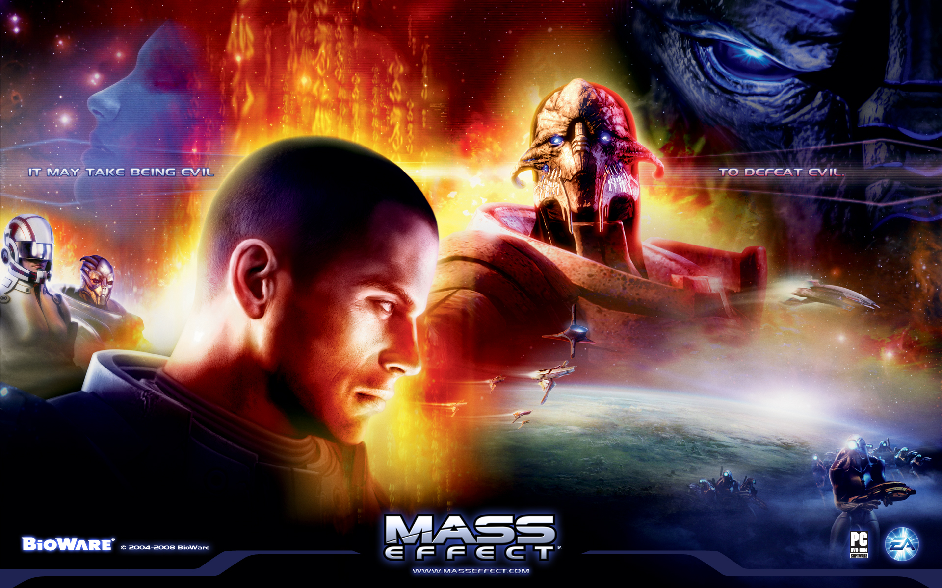 Mass Effect, BioWare, Garrus Vakarian, Commander Shepard, Ashley Williams - desktop wallpaper