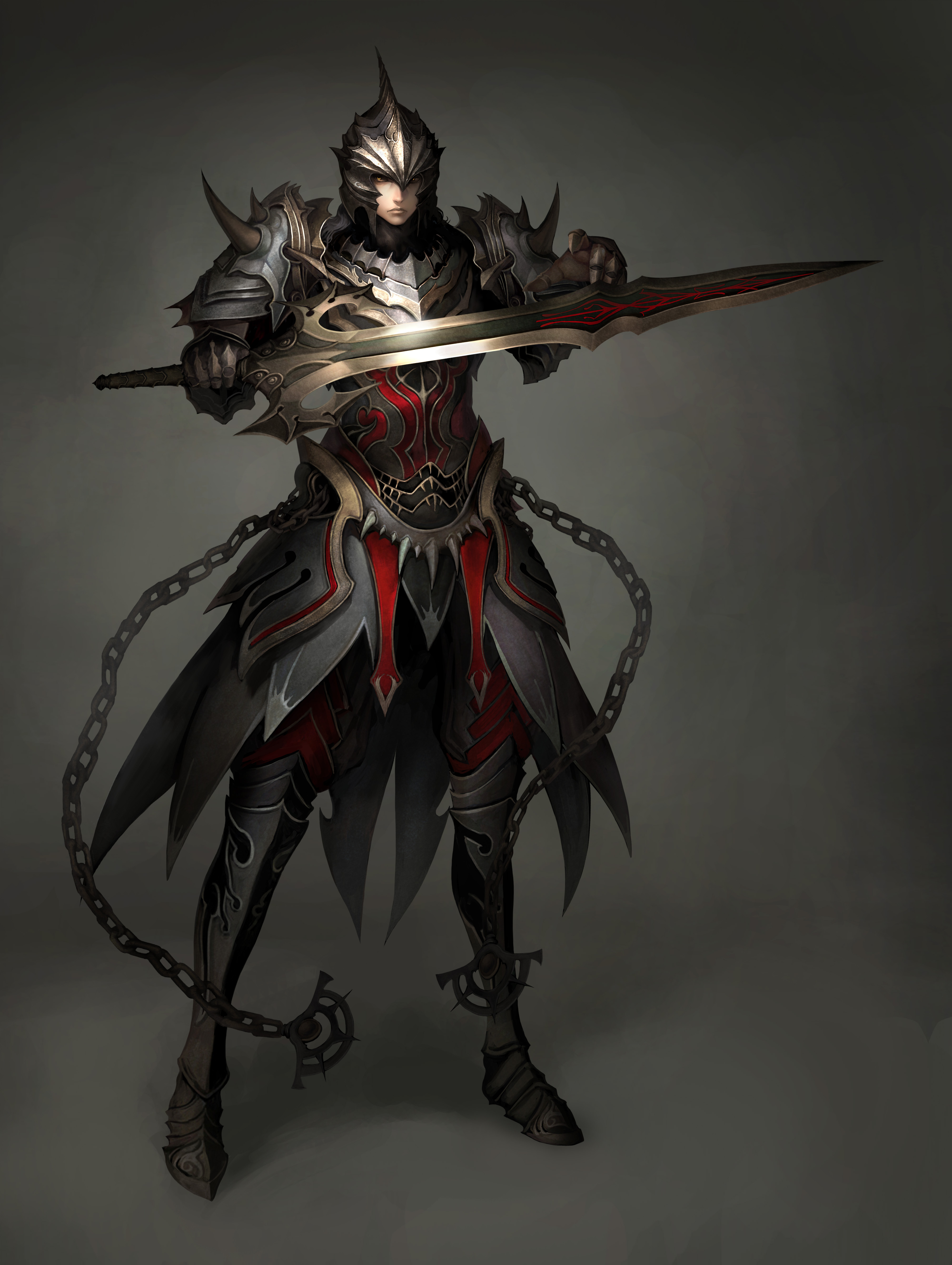 weapons, armor, artwork, chains, swords - desktop wallpaper
