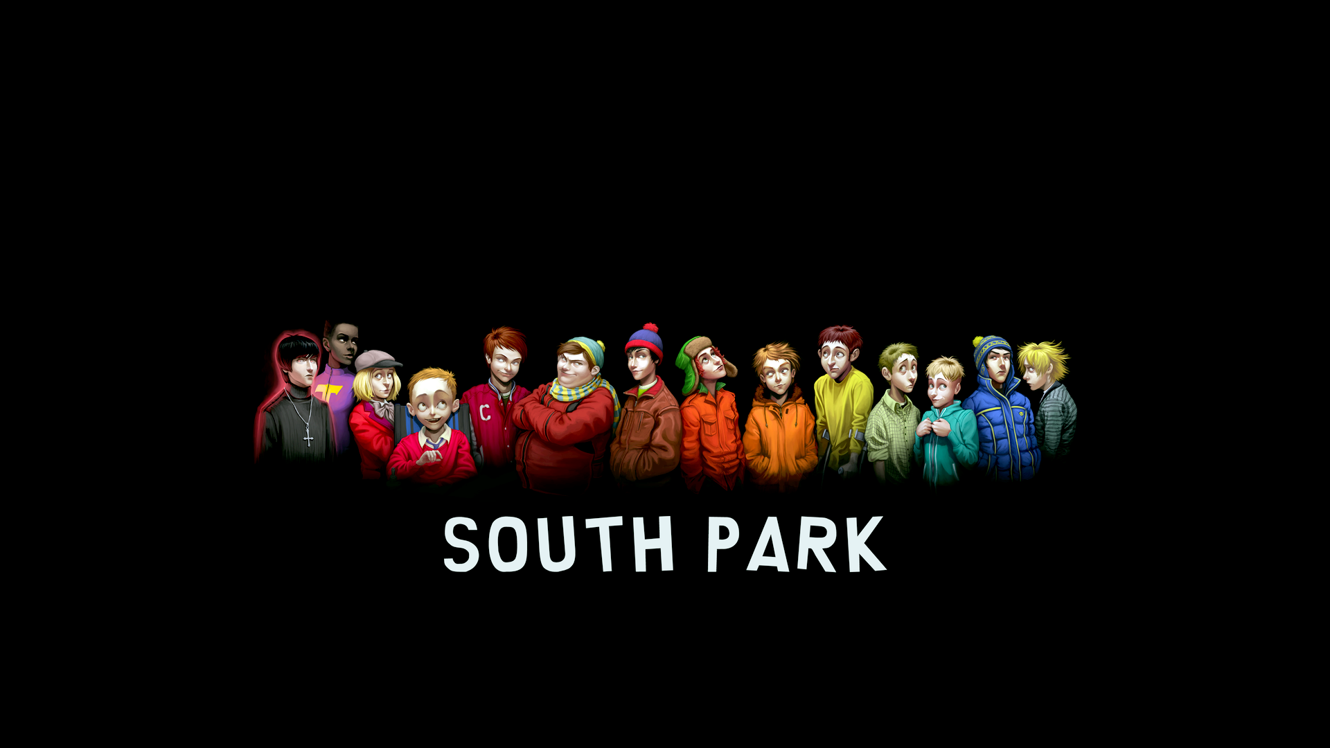 South Park, black background - desktop wallpaper