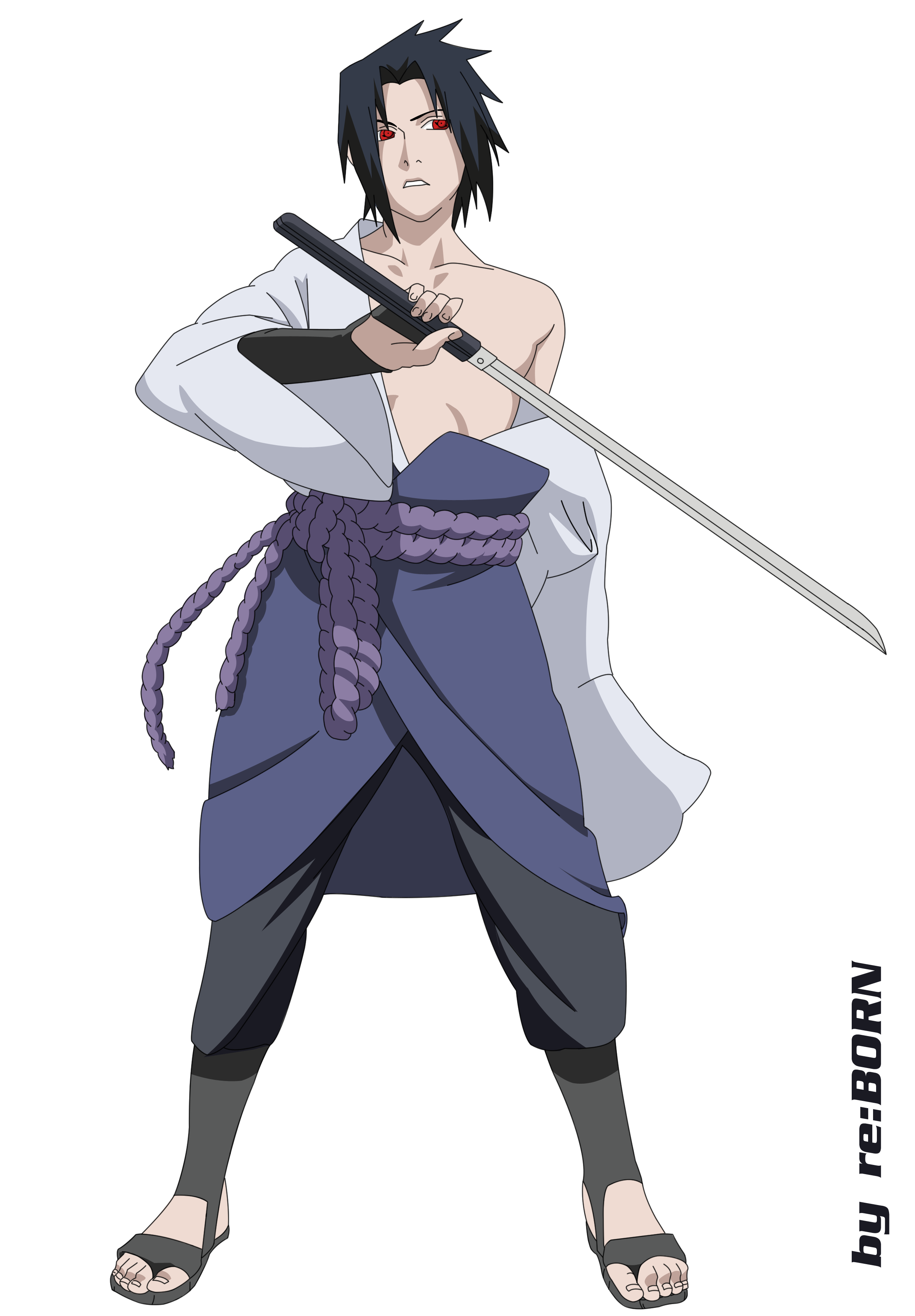 Uchiha Sasuke, Naruto: Shippuden, Sharingan, swords - desktop wallpaper