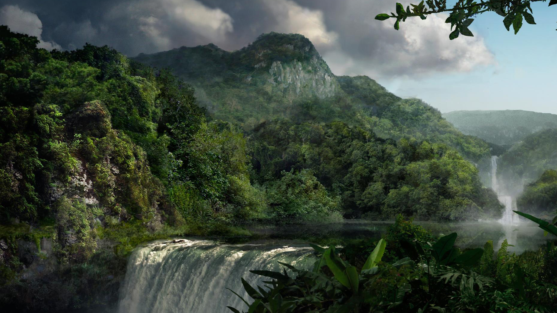 forests, lakes, waterfalls - desktop wallpaper
