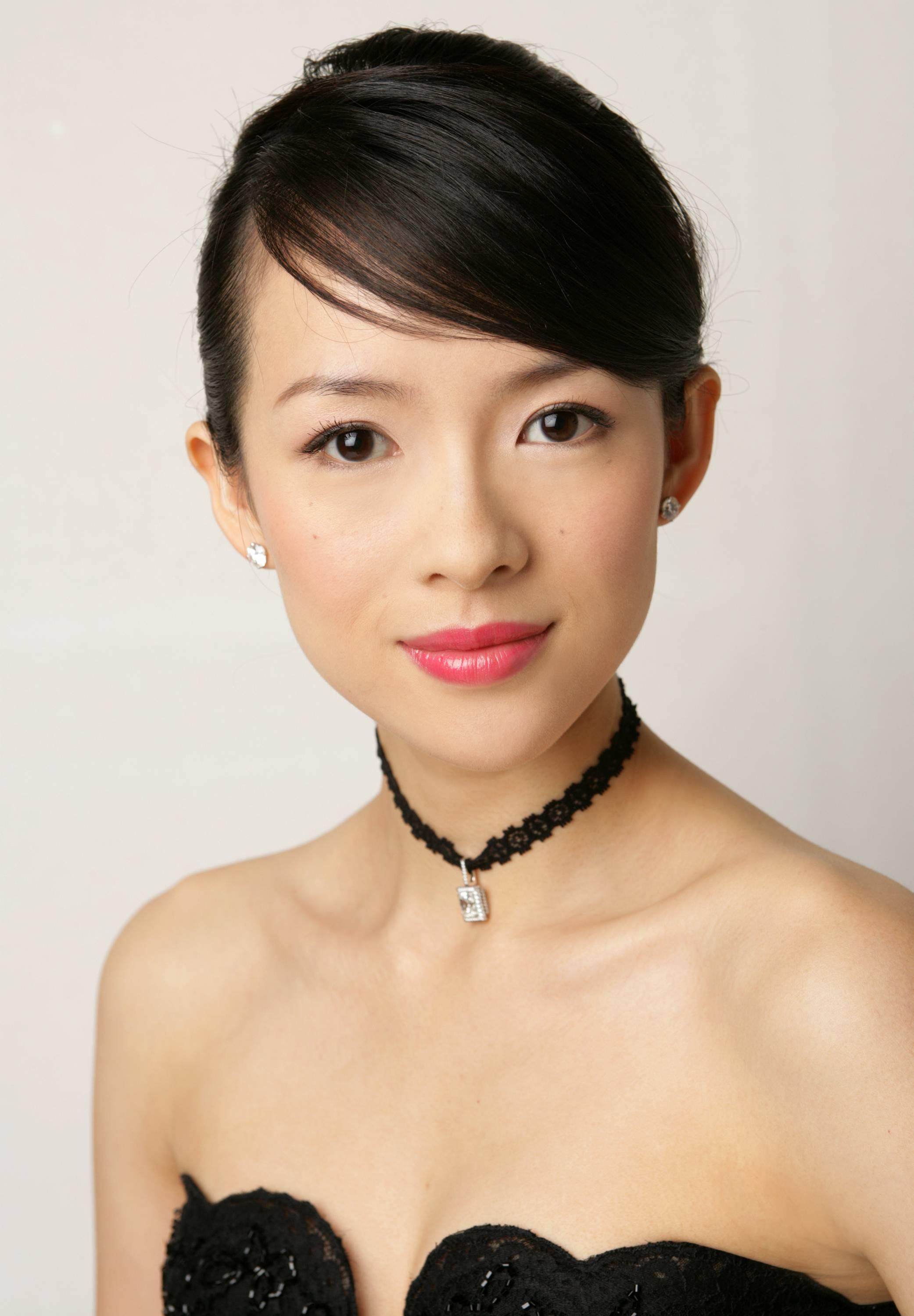 brunettes, women, Asians, Ziyi Zhang, faces, white background - desktop wallpaper