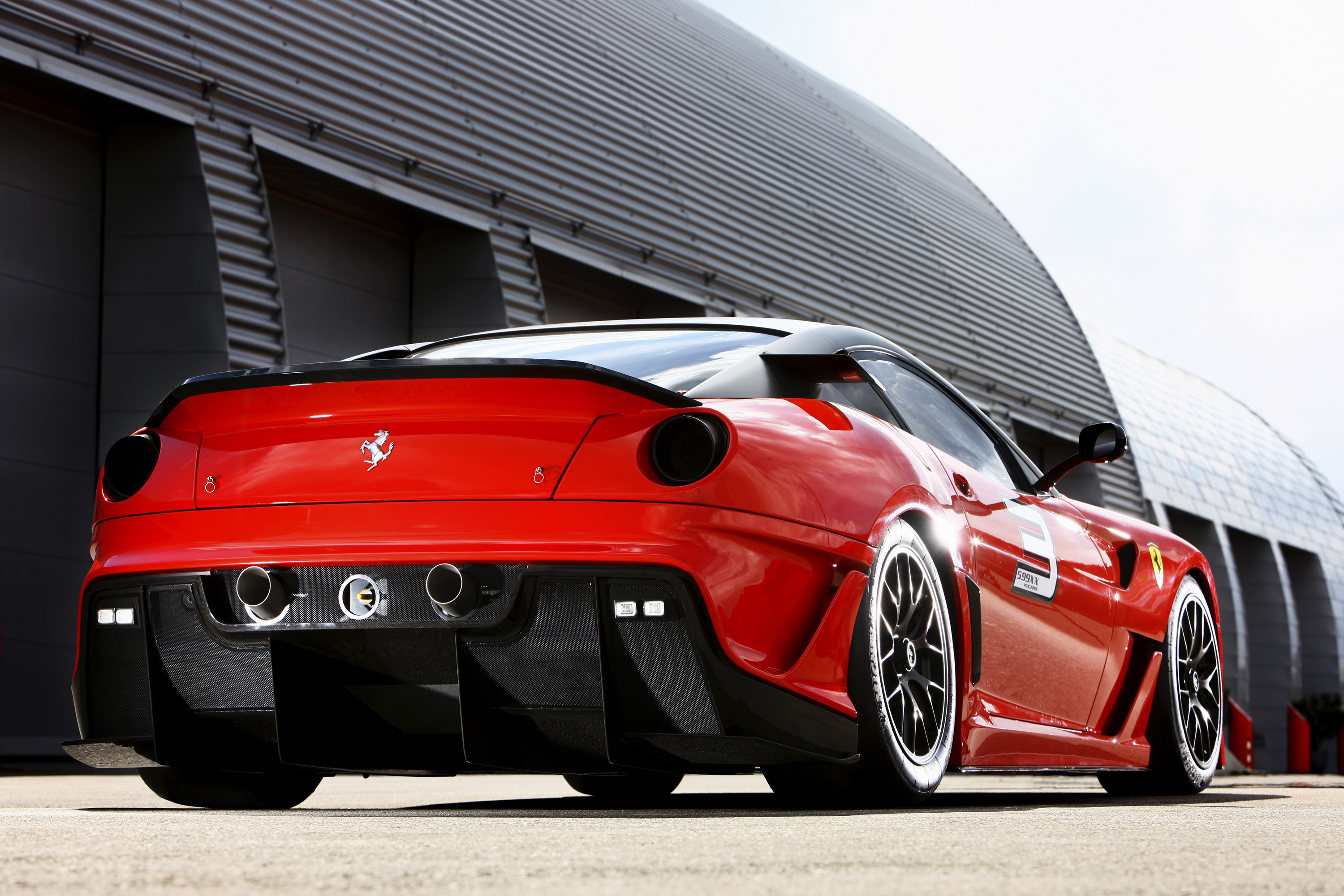 cars, Ferrari, vehicles, Ferrari 599XX, low-angle shot, rear angle view - desktop wallpaper