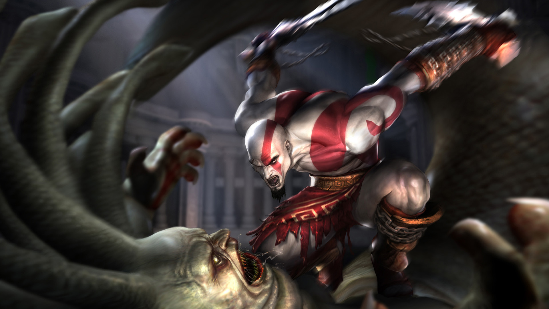 Medusa, God of War, Kratos - desktop wallpaper
