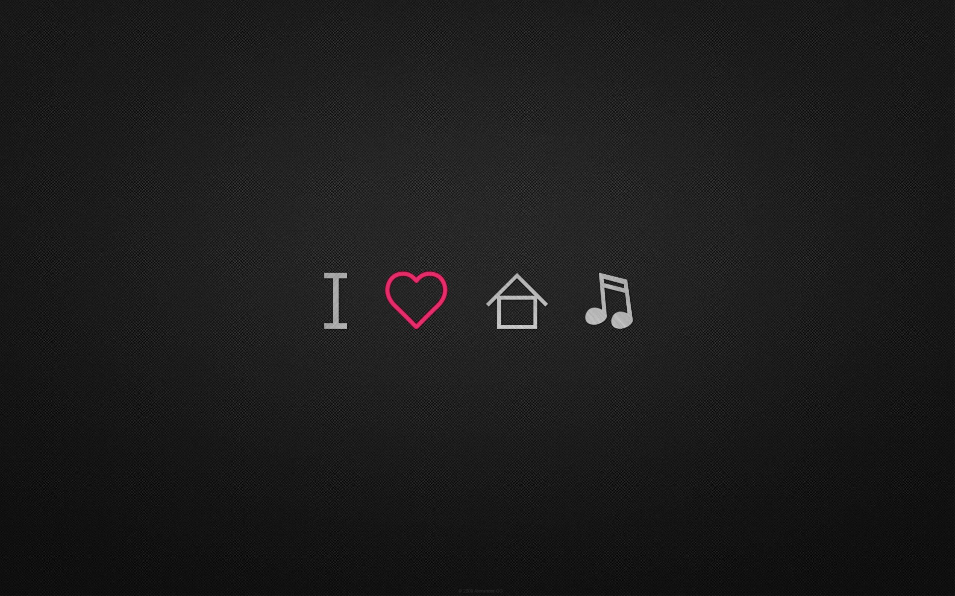 love, minimalistic, music, house music - desktop wallpaper