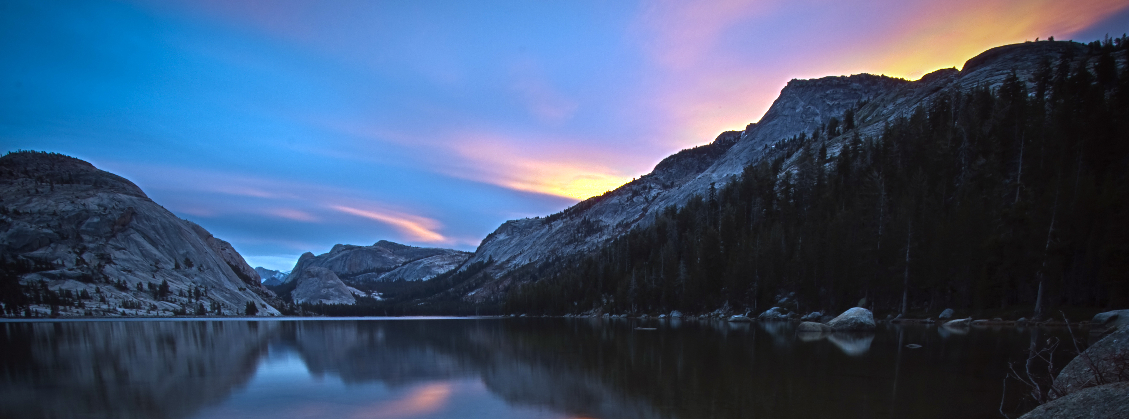 sunset, mountains, nature - desktop wallpaper