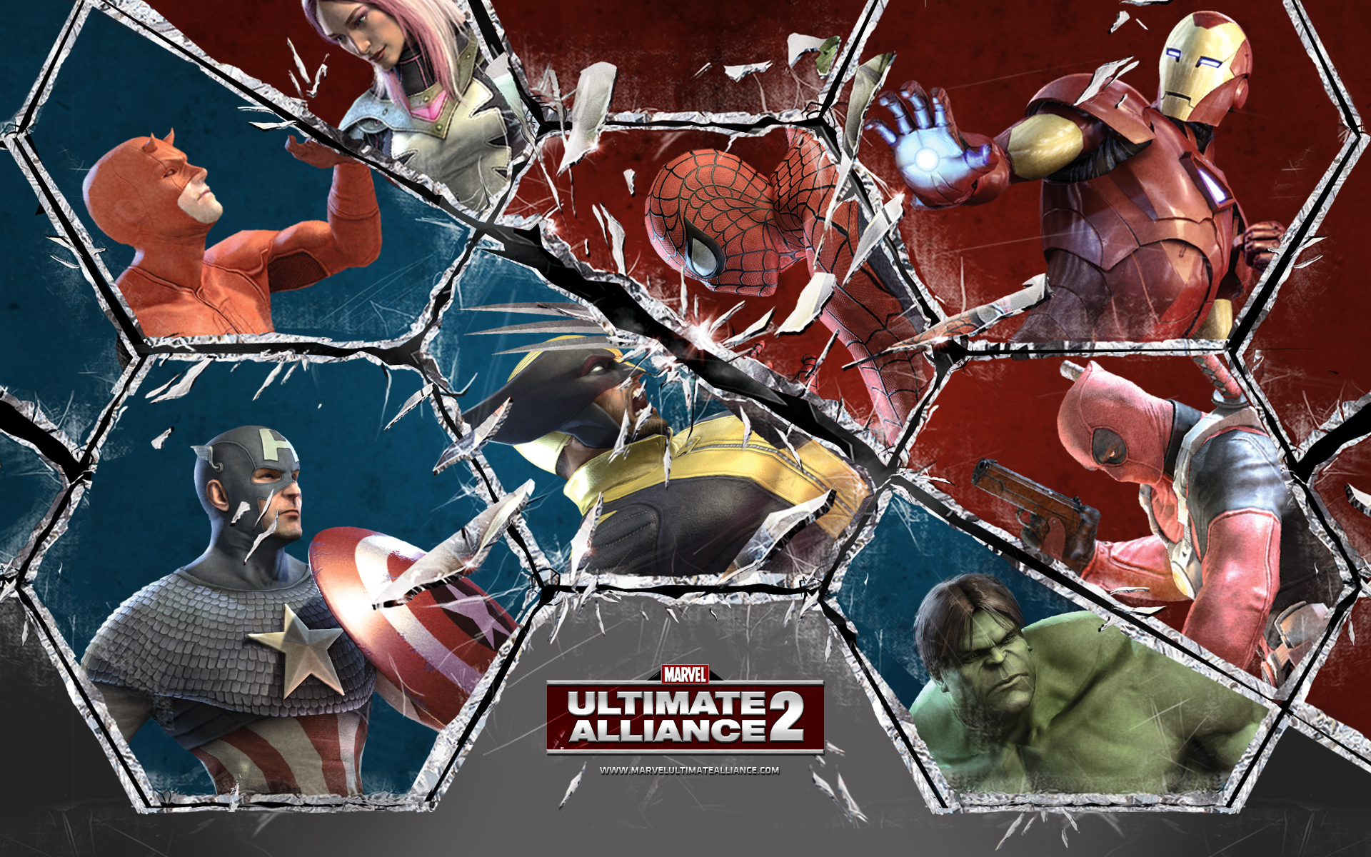 Hulk (comic character), Iron Man, Spider-Man, Captain America, Wolverine, Deadpool Wade Wilson, Marvel Comics, The Ultimates, Marvel: Ultimate Alliance - desktop wallpaper