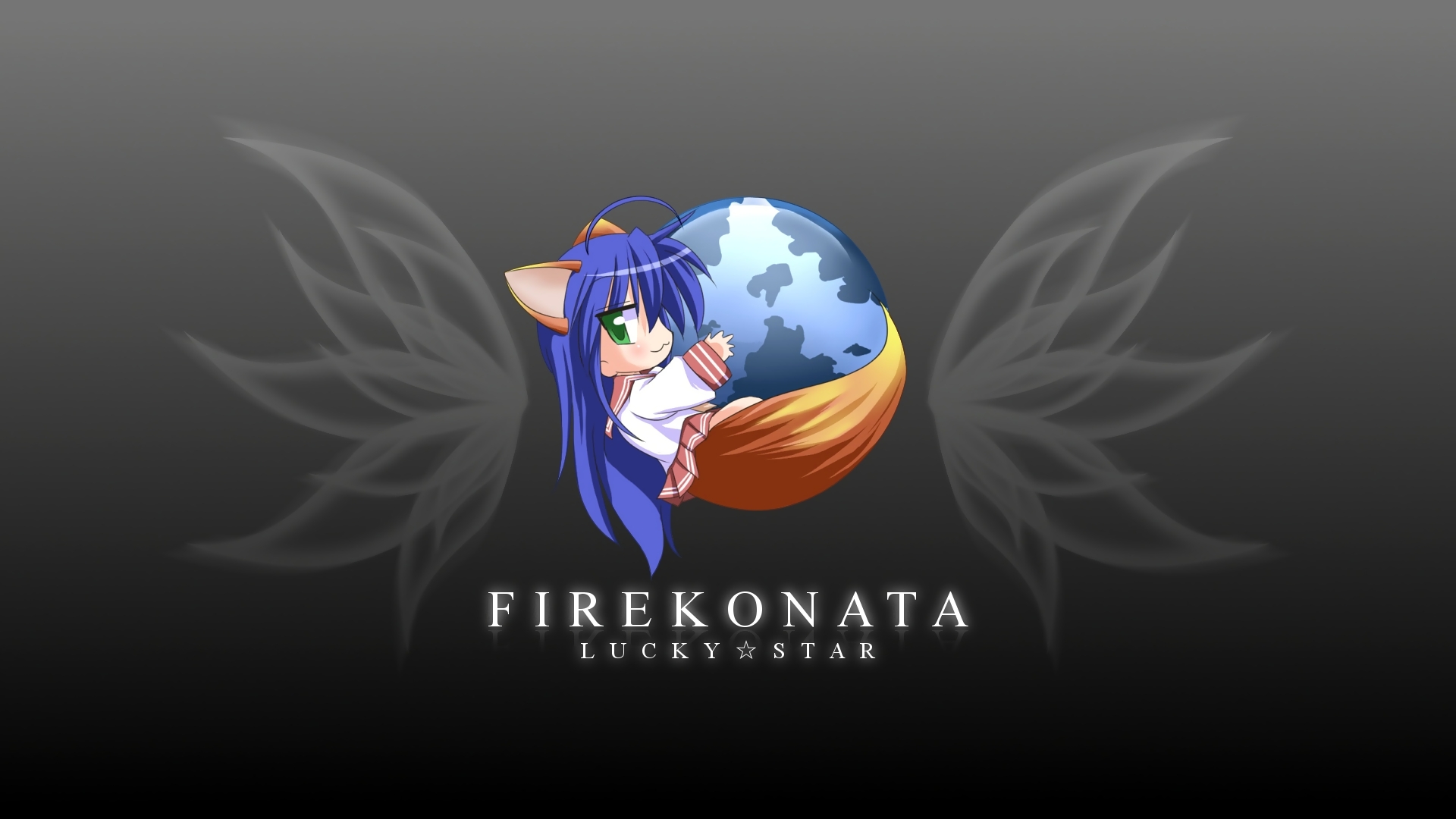 Lucky Star, school uniforms, Firefox, simple background, Izumi Konata - desktop wallpaper