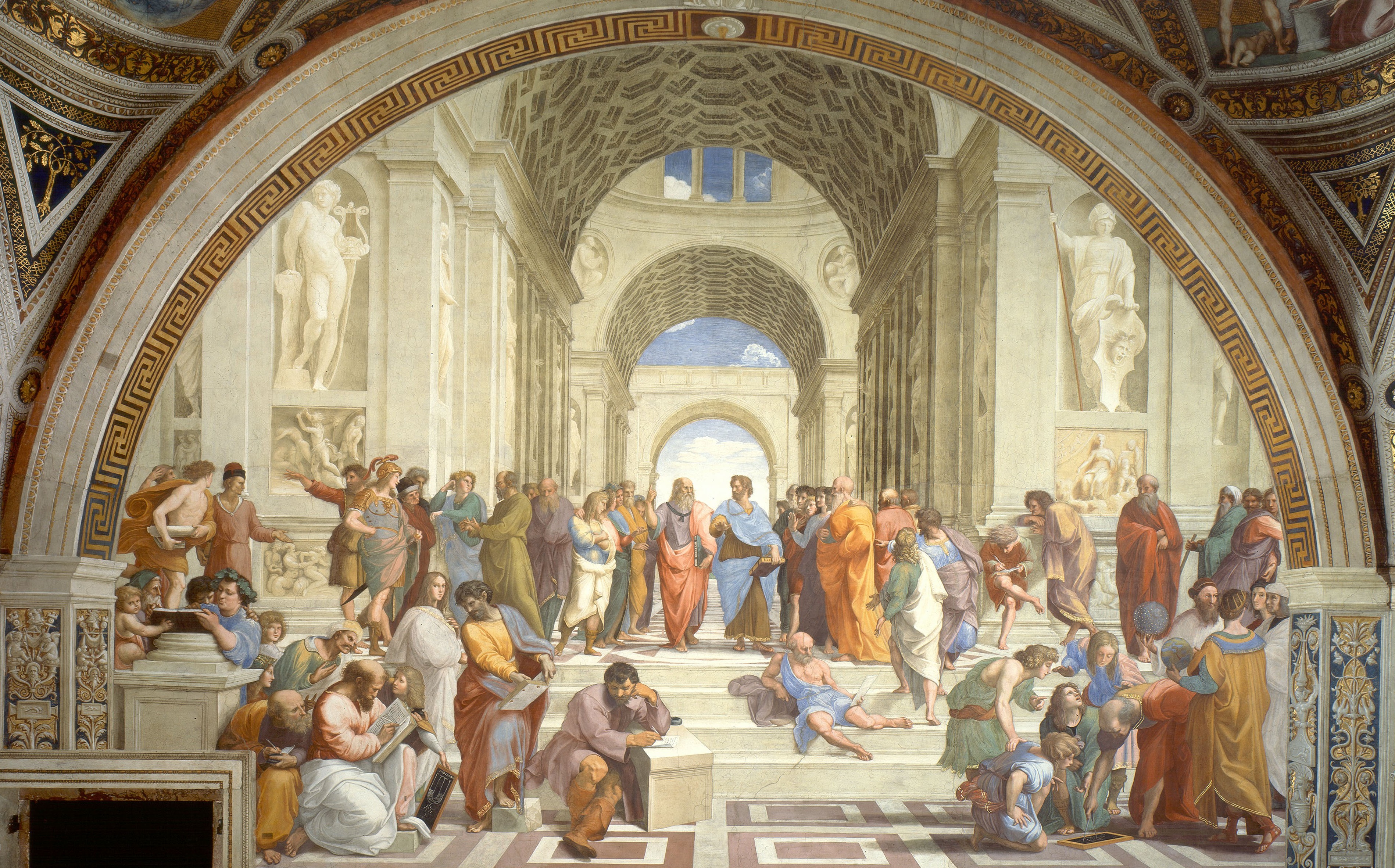 The School of Athens, Raphael (painter), philosophers - desktop wallpaper