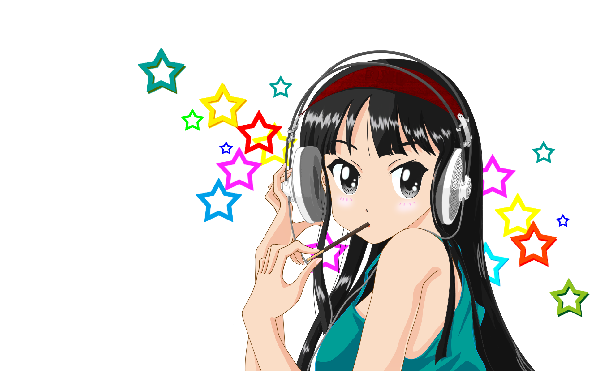 headphones, K-ON!, Akiyama Mio, anime - desktop wallpaper
