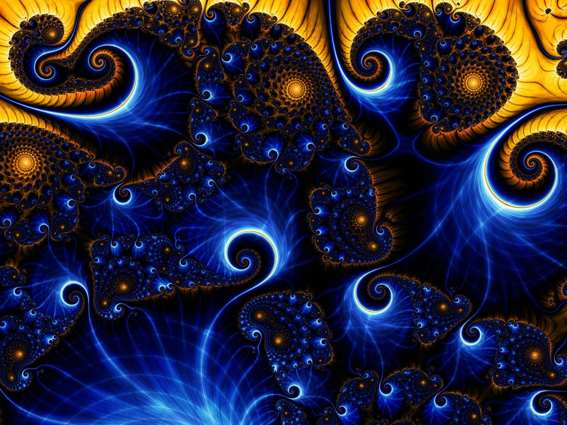 abstract, blue, fractals - desktop wallpaper