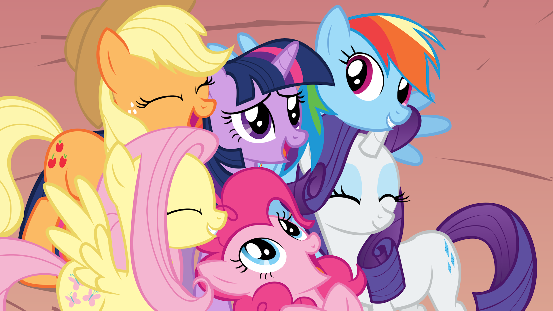 My Little Pony, Fluttershy, ponies, Rainbow Dash, Twilight Sparkle, Rarity, Pinkie Pie, Applejack, My Little Pony: Friendship is Magic - desktop wallpaper