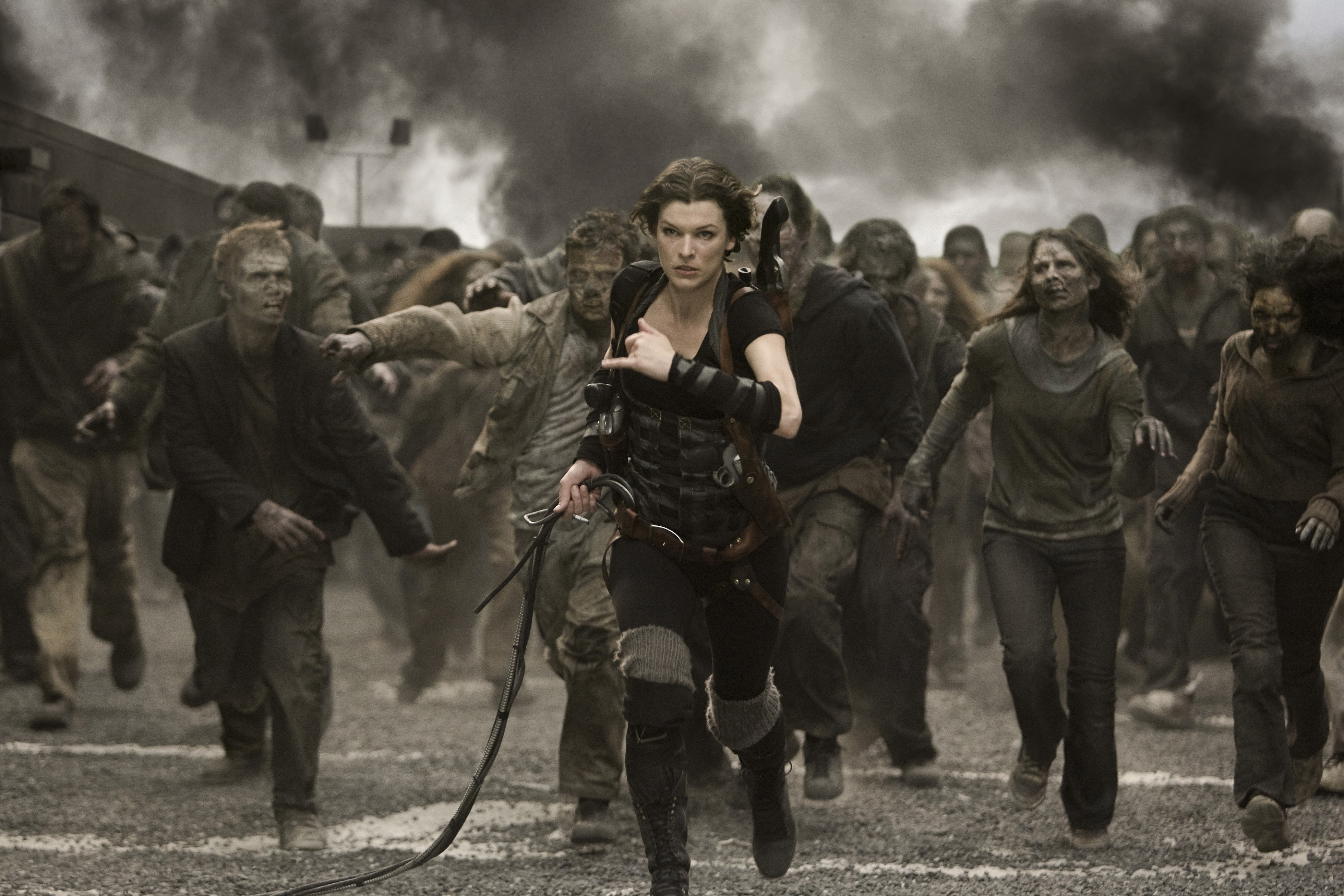 brunettes, women, movies, actress, Resident Evil, zombies, models, Milla Jovovich - desktop wallpaper