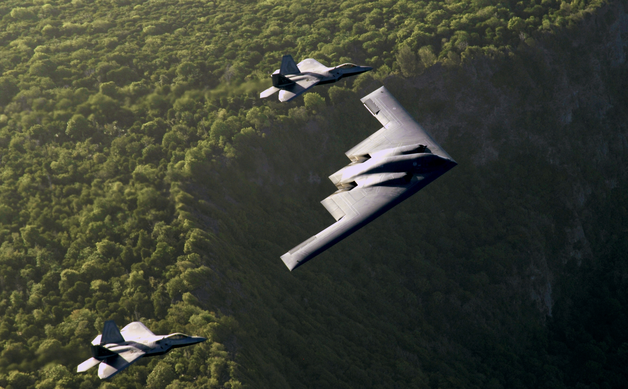aircraft, bomber, F-22 Raptor, B-2 Spirit - desktop wallpaper