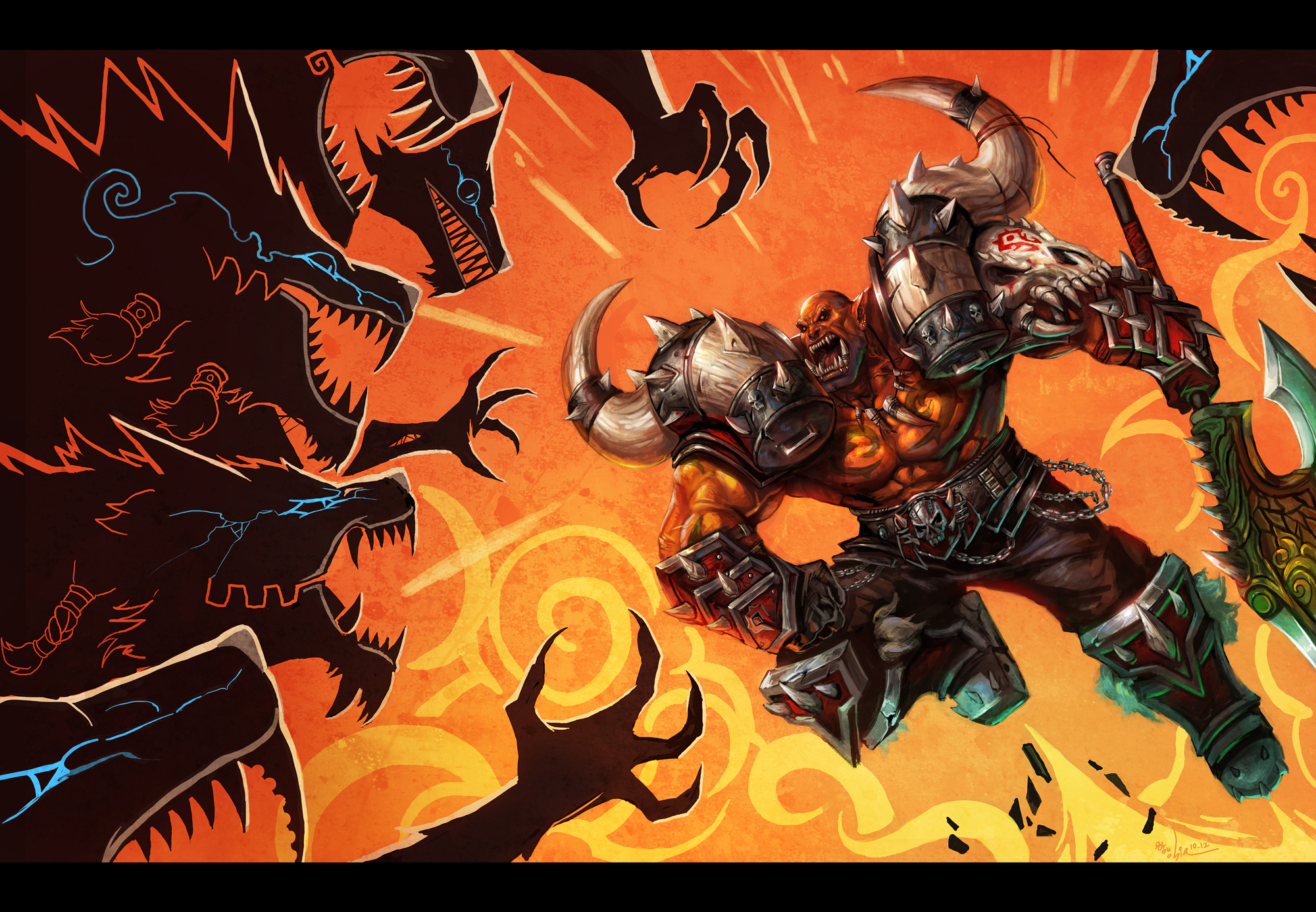 World of Warcraft, orcs, Garrosh Hellscream - desktop wallpaper