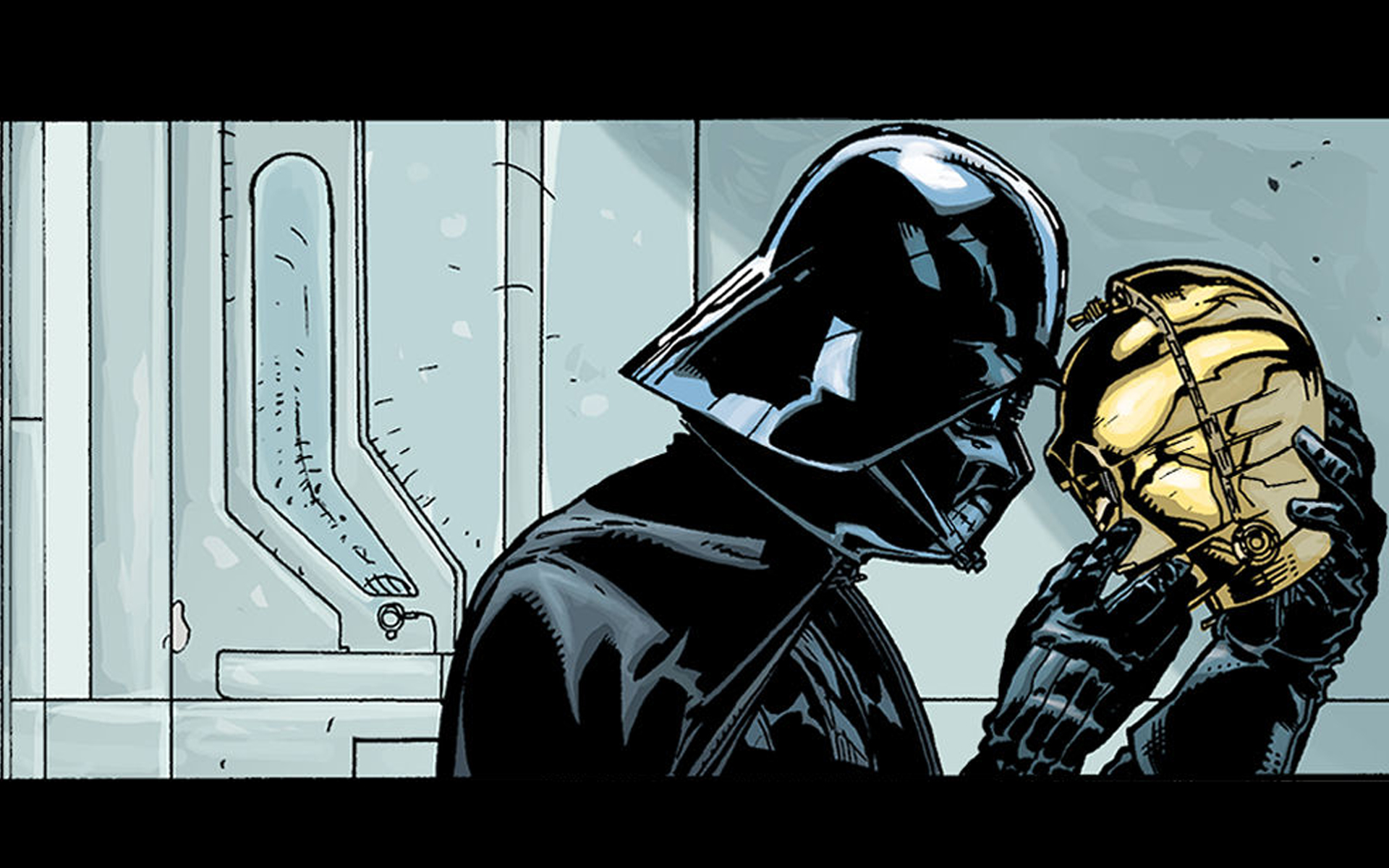 C3PO, Darth Vader - desktop wallpaper
