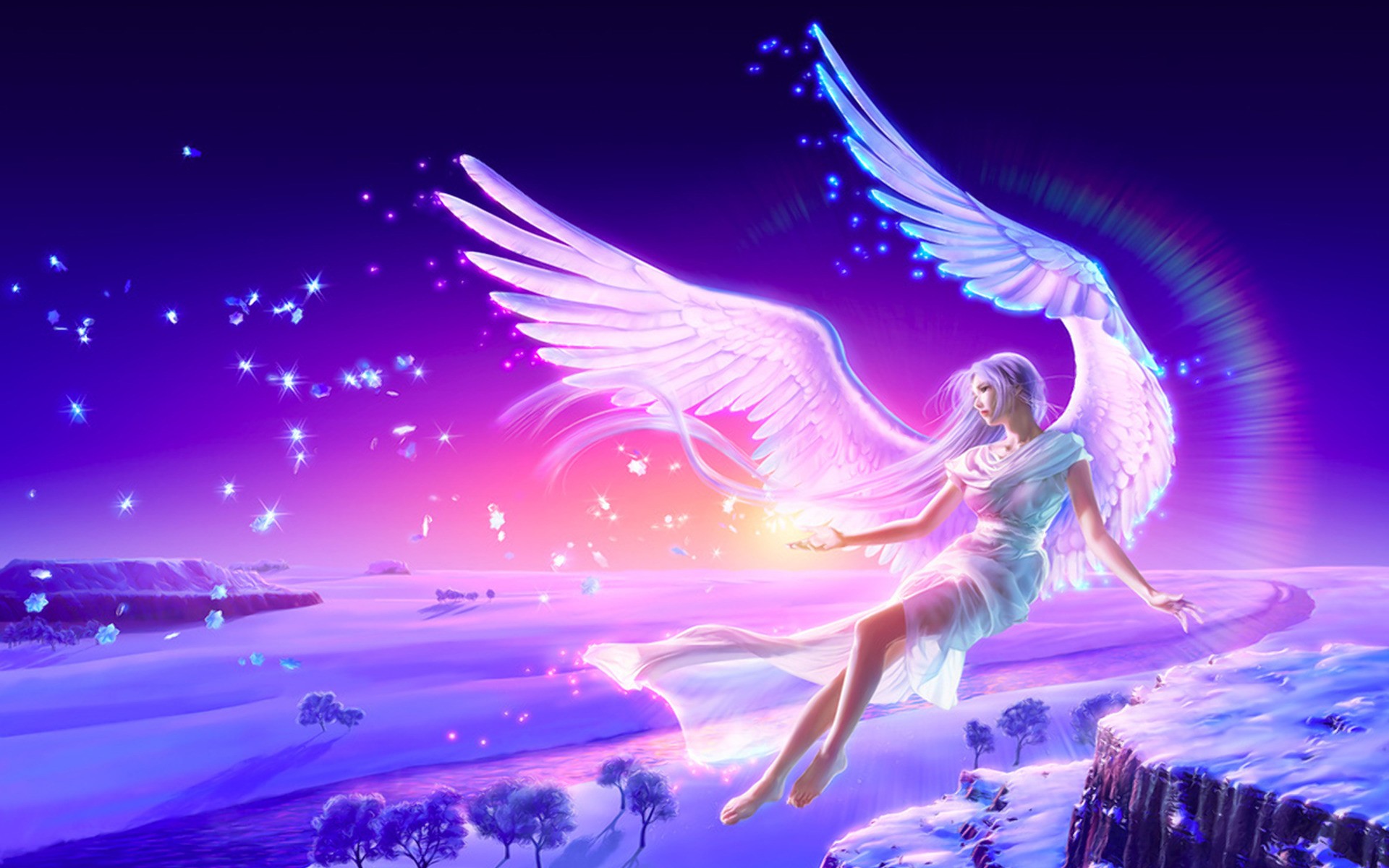 angels, fantasy, animal ears, 3D - desktop wallpaper