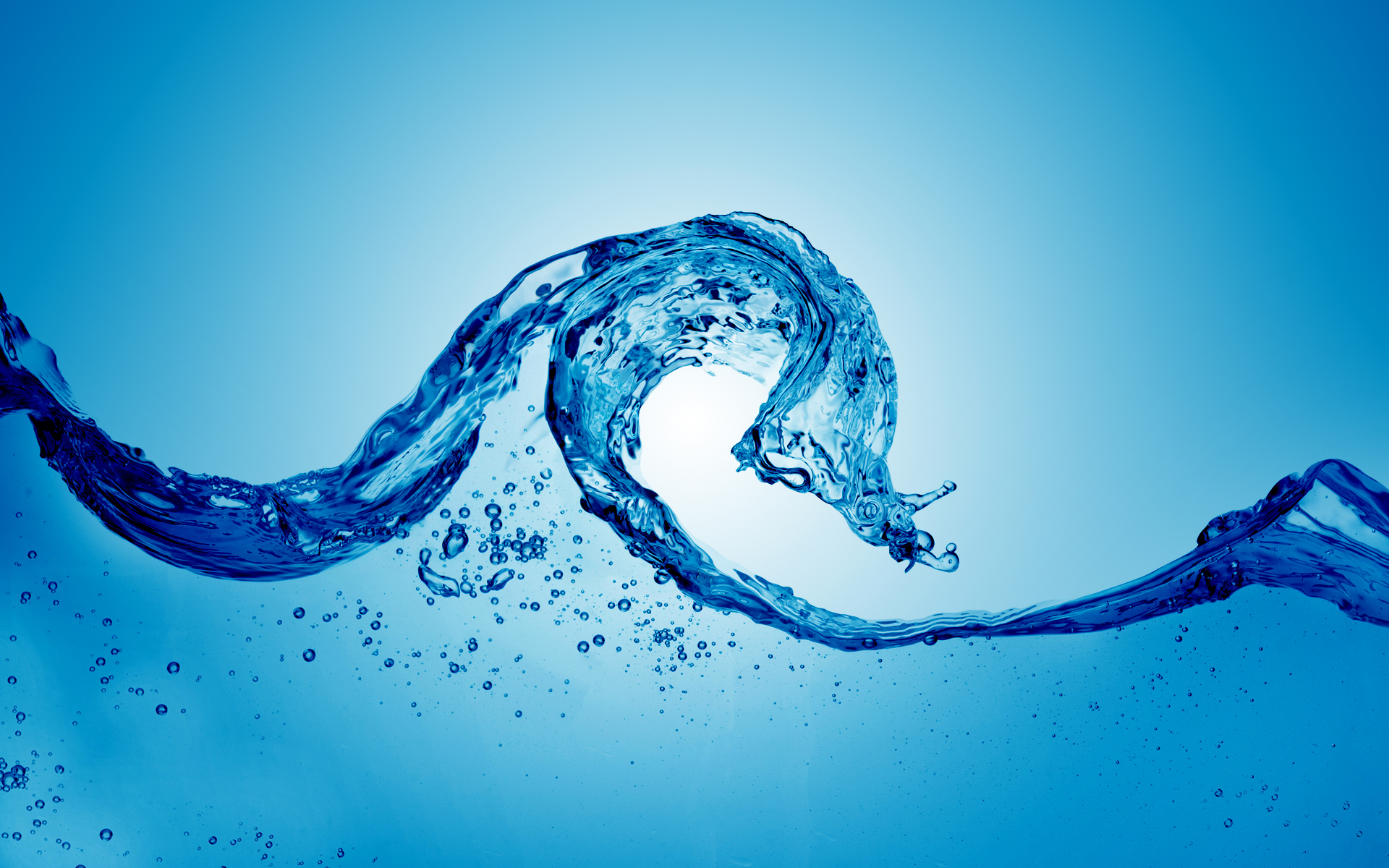 water, blue, waves - desktop wallpaper