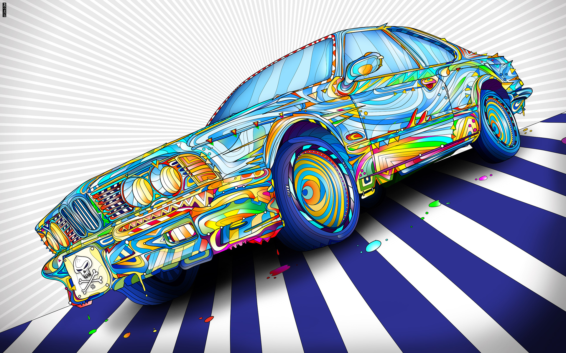 BMW, cars, vivid colors, fan art, Matei Apostolescu - desktop wallpaper