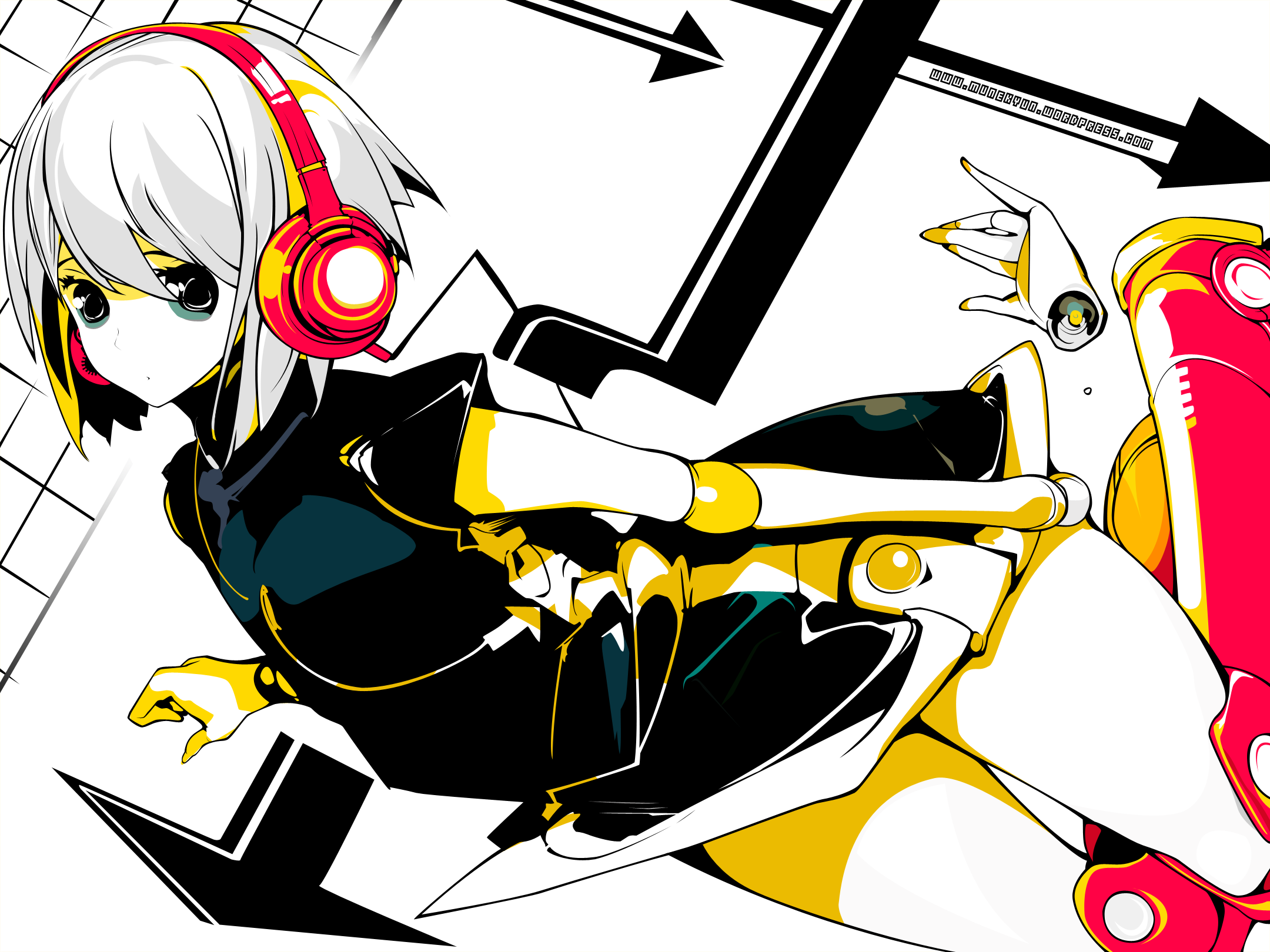 headphones, Beatmania, anime girls - desktop wallpaper