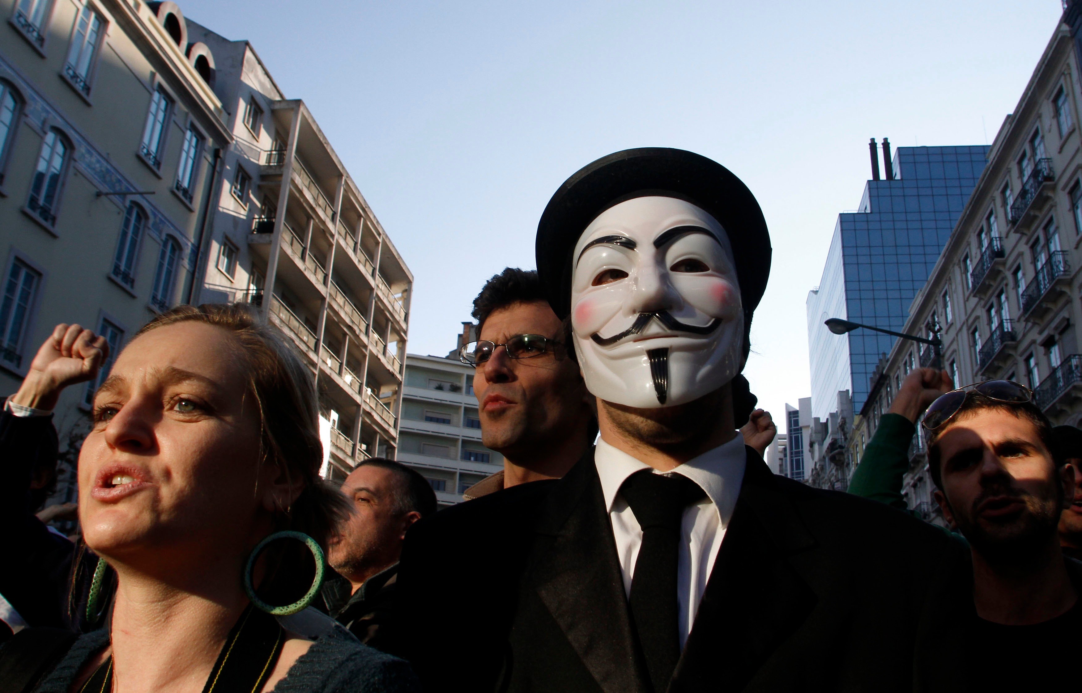 Anonymous, Portugal, Guy Fawkes, occupy, Occupy Wall Street - desktop wallpaper