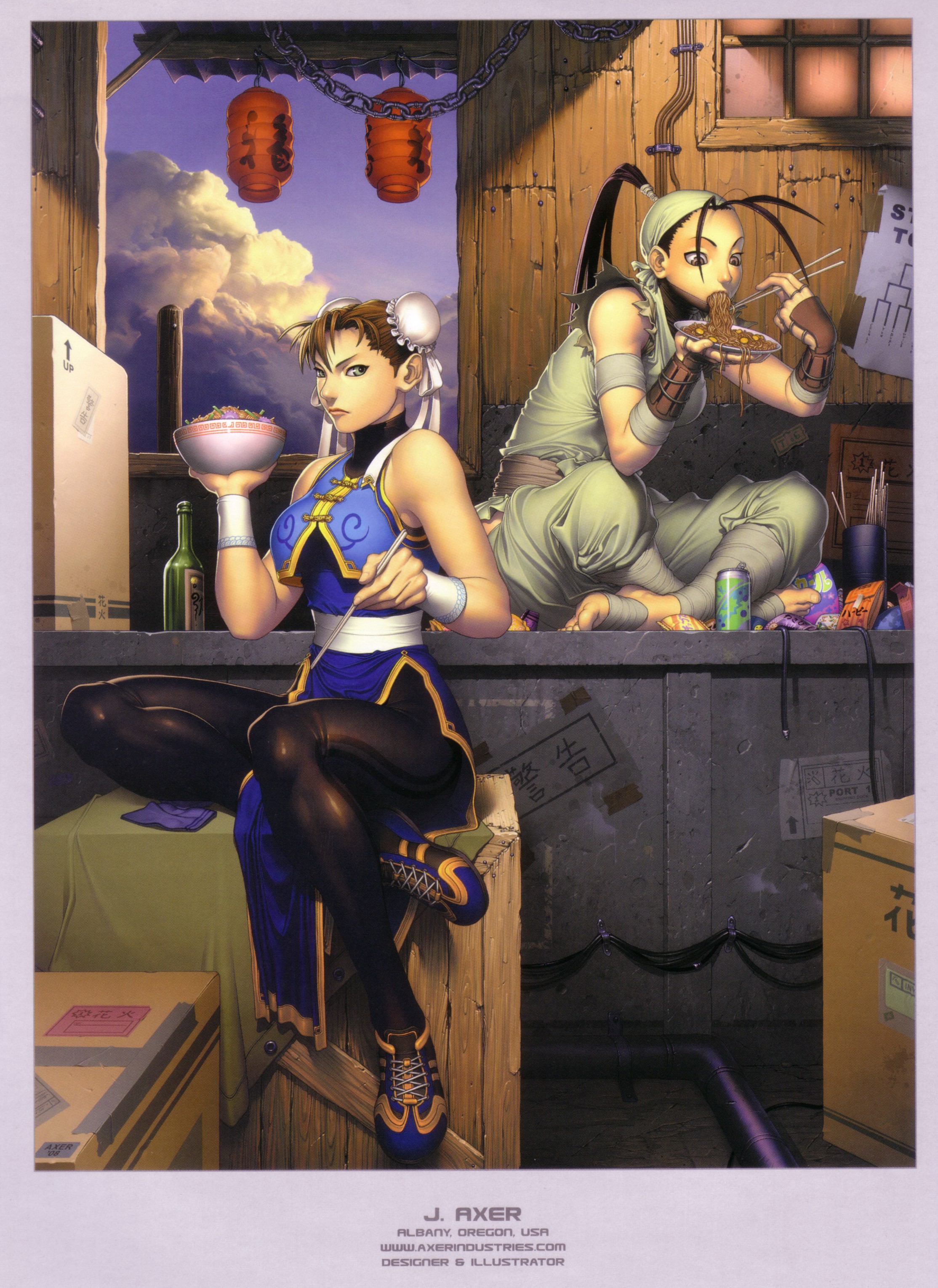 video games, Street Fighter, Ibuki, artbook, Chun-Li, artwork, Chinese clothes - desktop wallpaper