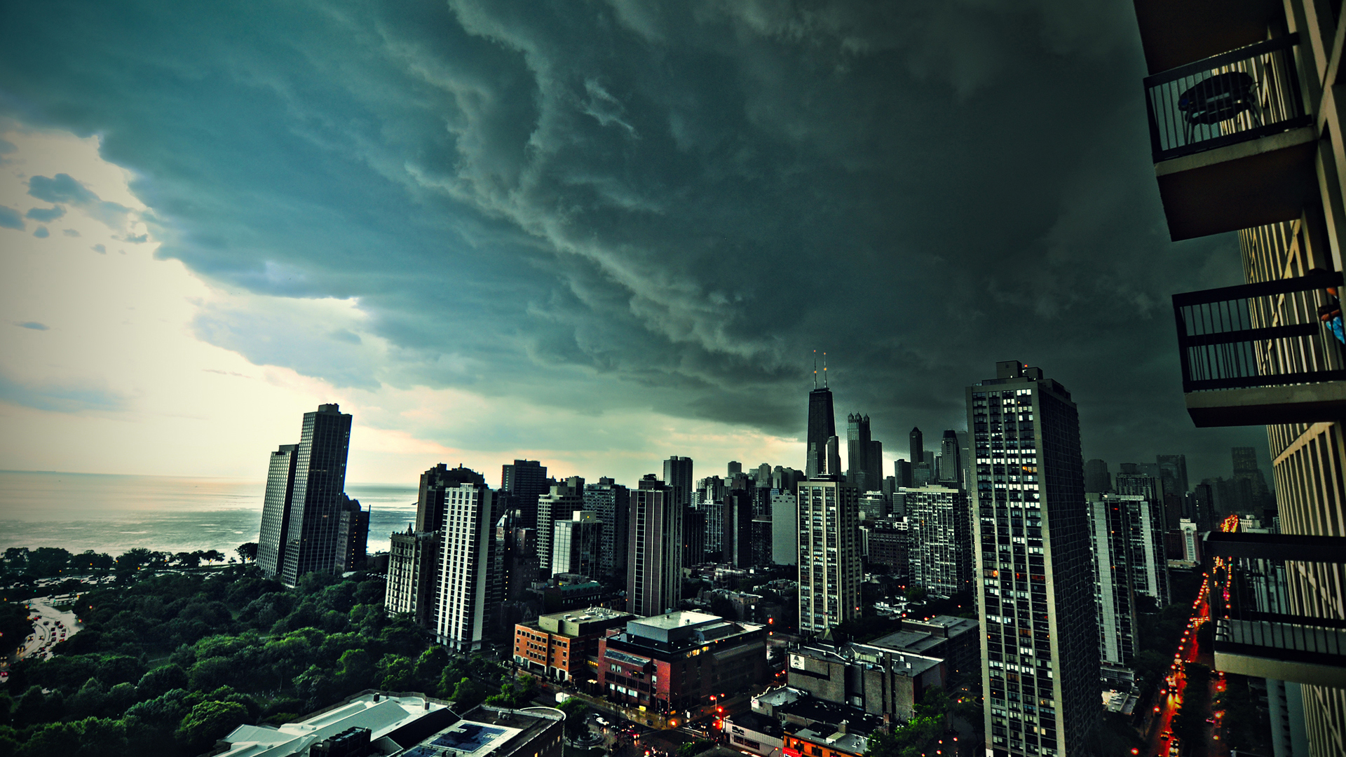 clouds, cityscapes, Chicago, buildings - desktop wallpaper