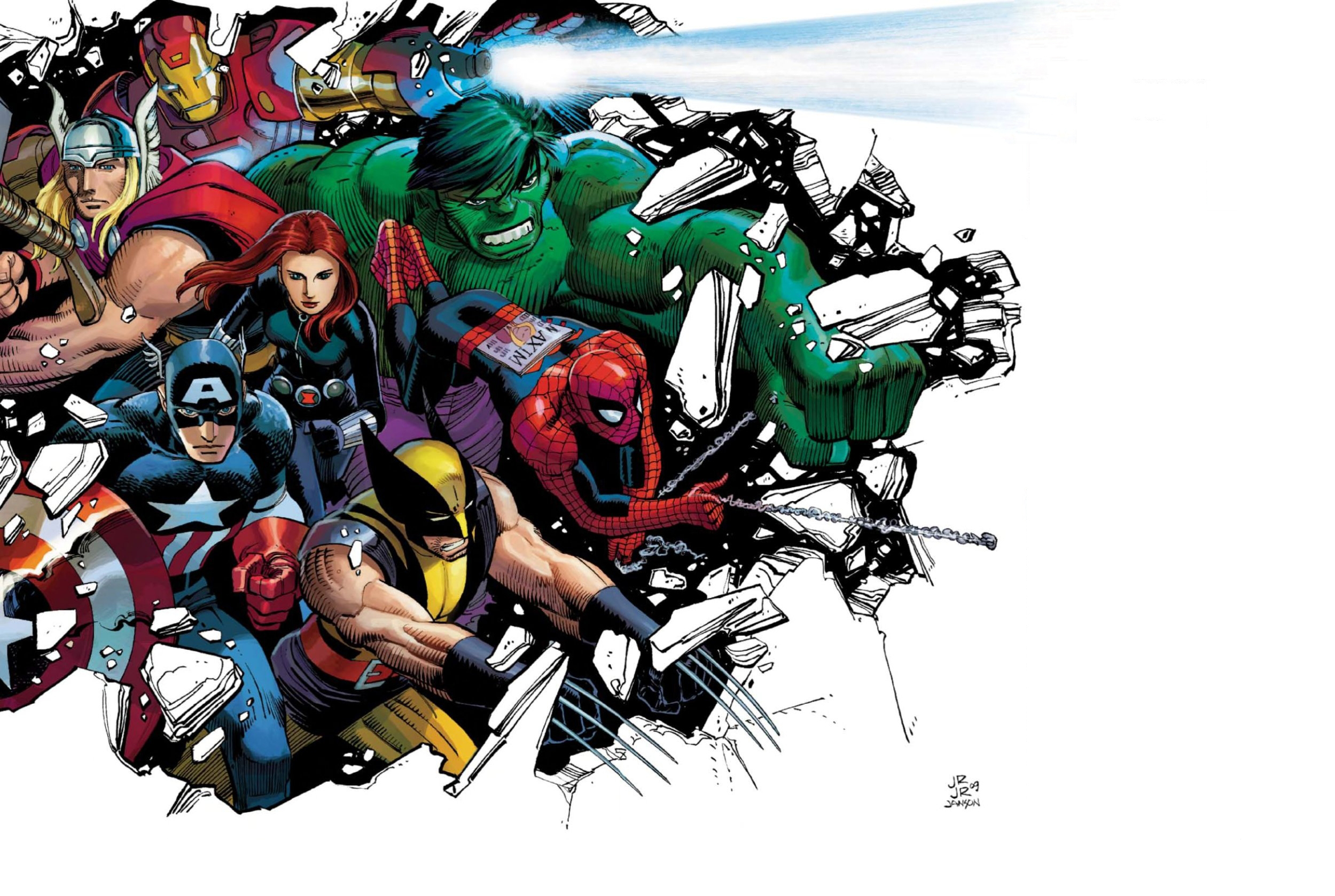 Hulk (comic character), Iron Man, Thor, Spider-Man, Captain America, Wolverine, Marvel Comics - desktop wallpaper