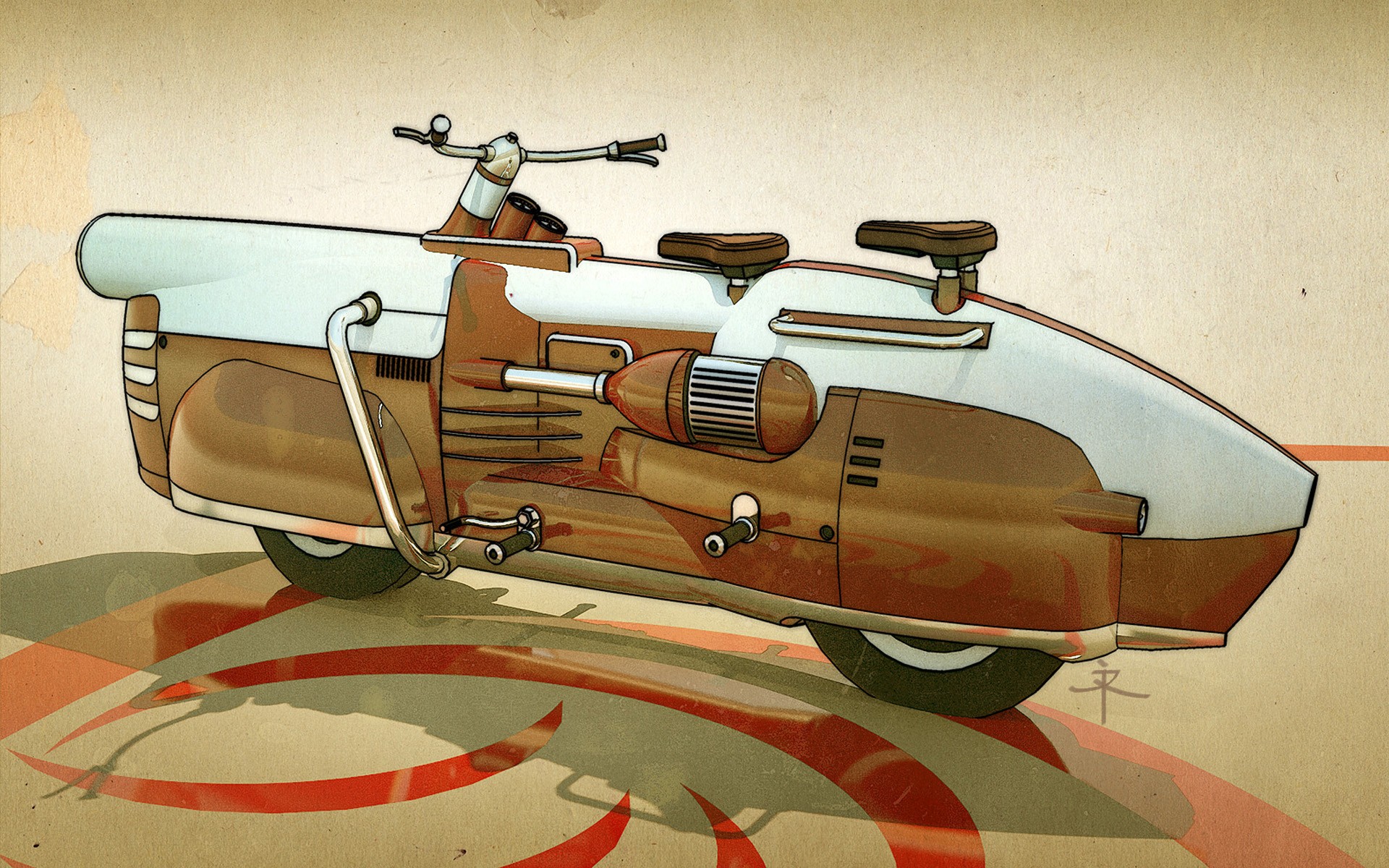 ixlrlxi, motorcycles, dieselpunk, retrofuture - desktop wallpaper