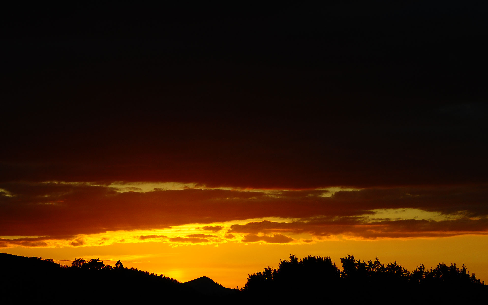 sunset, clouds, silhouettes - desktop wallpaper