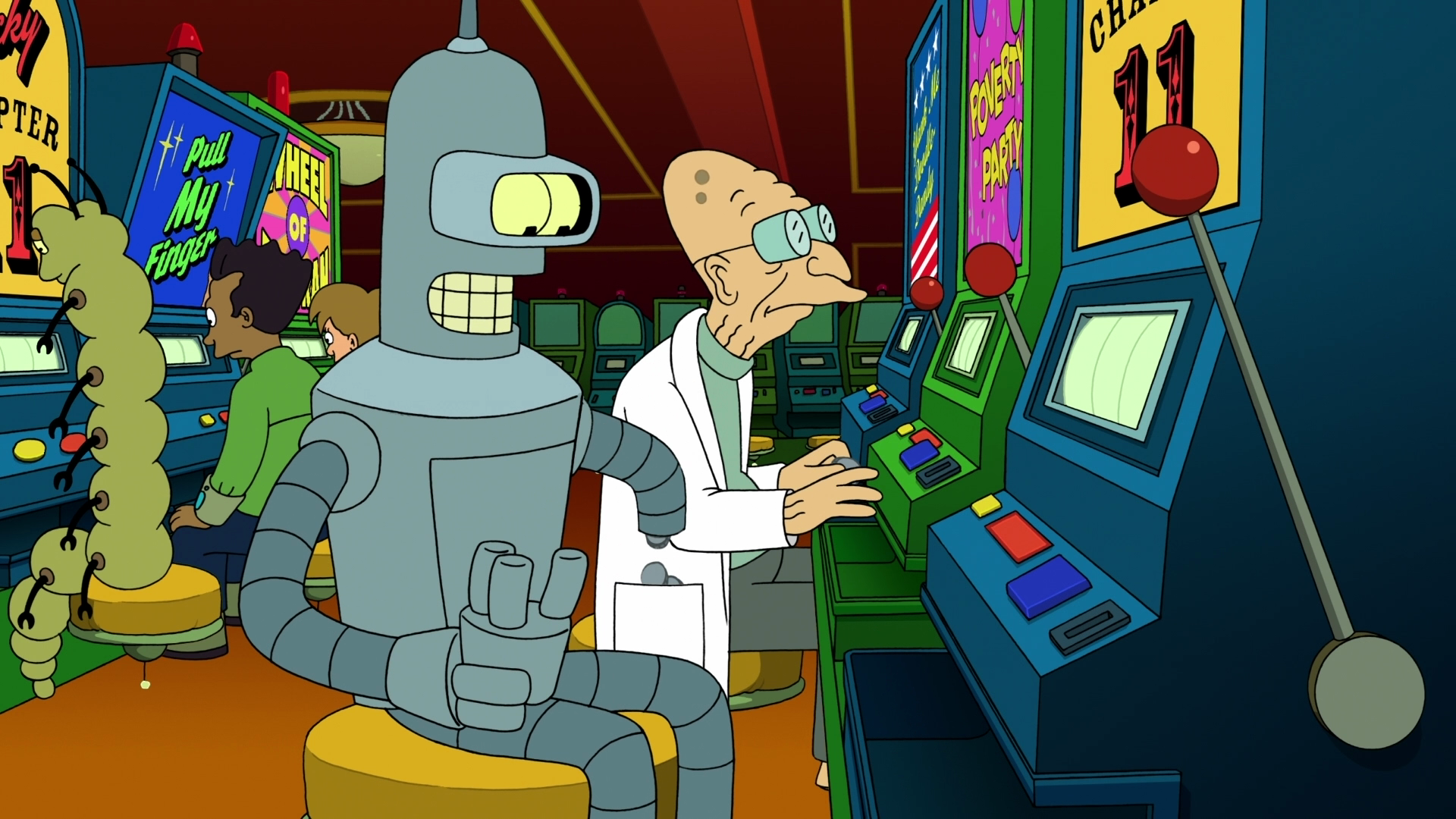 Futurama, Bender, screenshots, Professor Farnsworth - desktop wallpaper