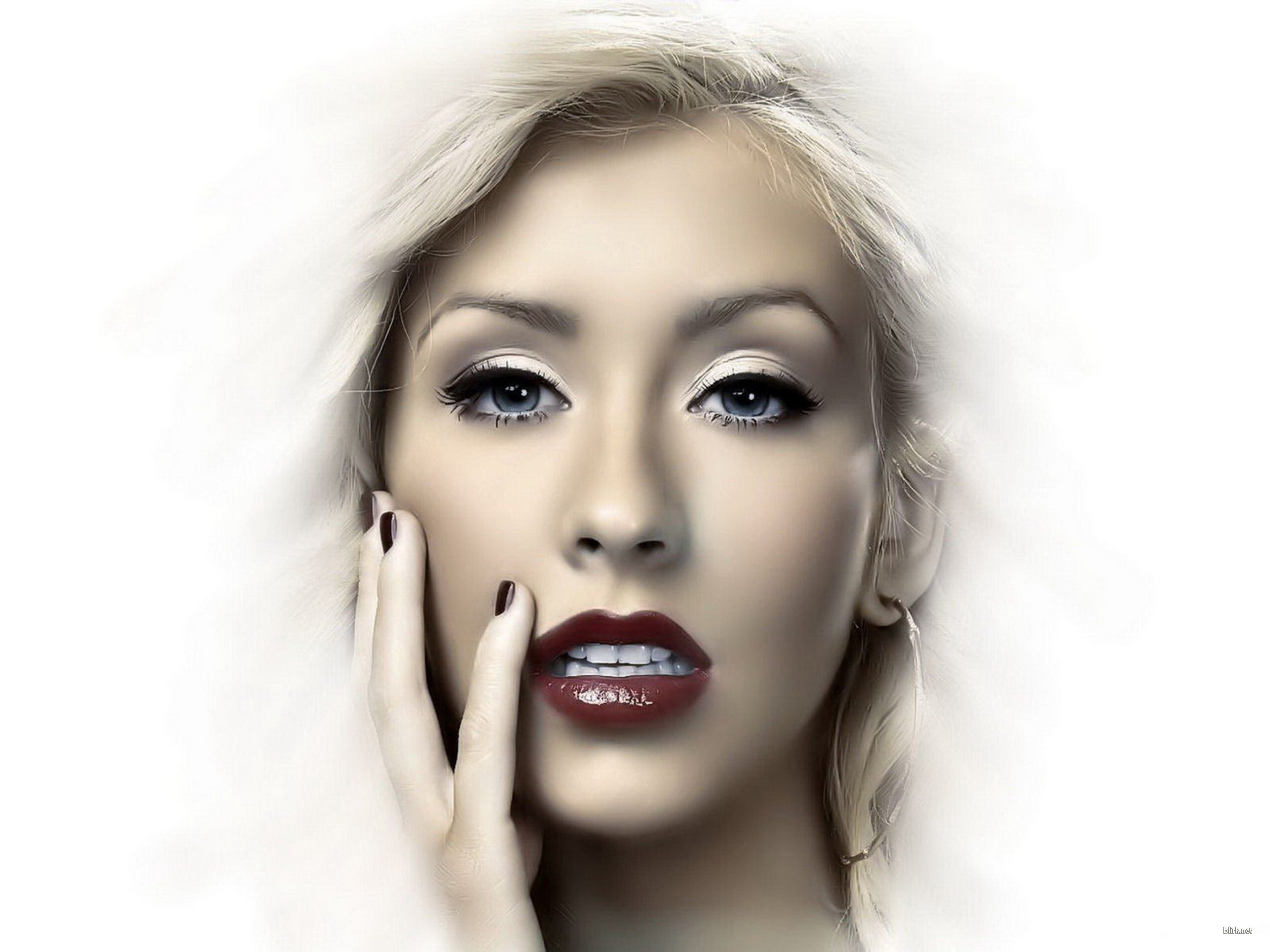blondes, women, Christina Aguilera, faces - desktop wallpaper