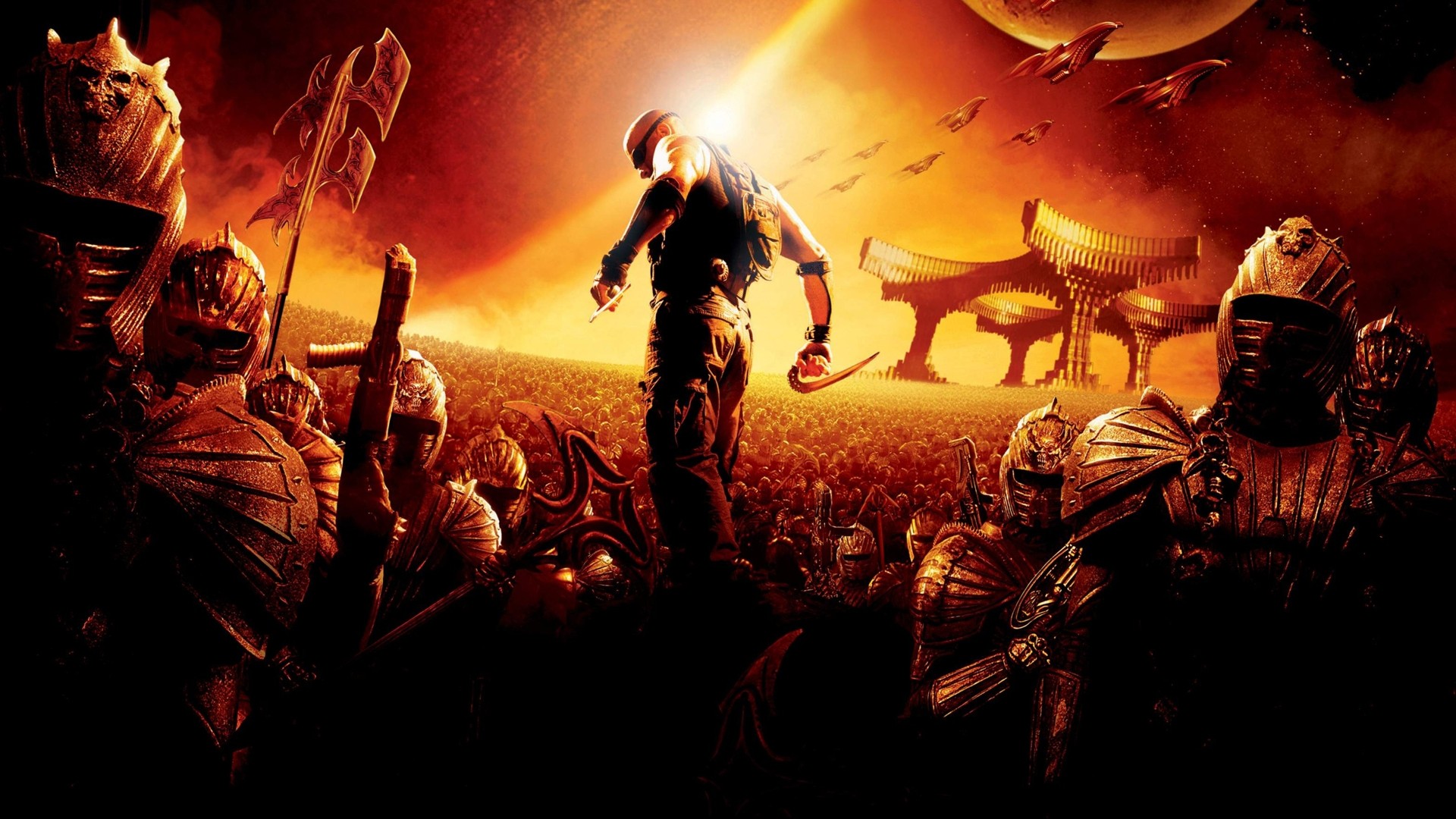 soldiers, outer space, movies, riddick, The Chronicles of Riddick, Vin Diesel - desktop wallpaper
