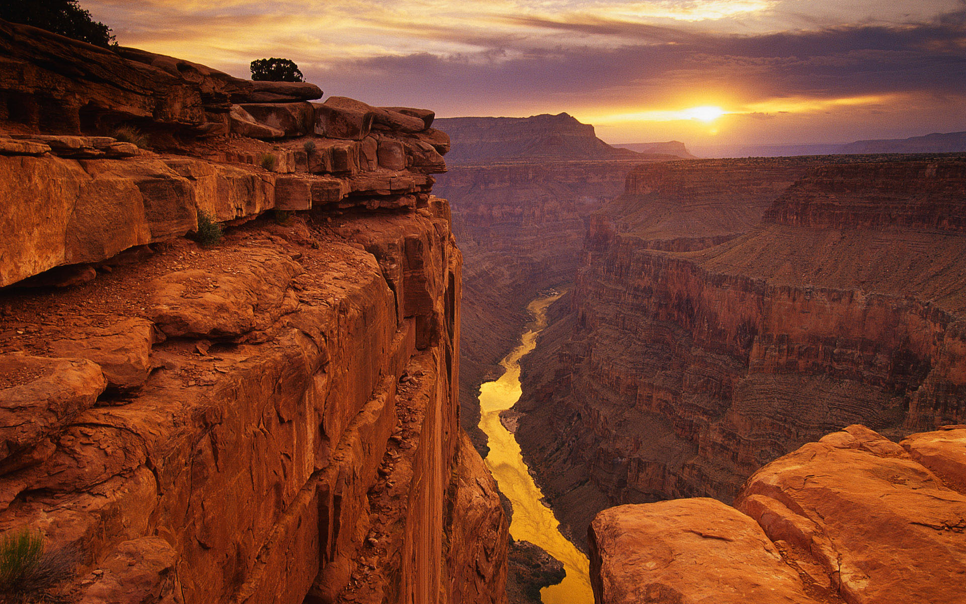 sunset, mountains, landscapes, canyon - desktop wallpaper