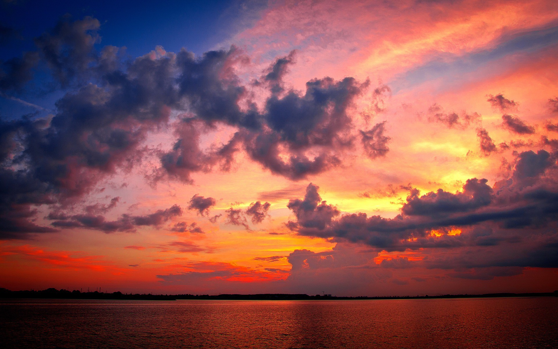 sunset, clouds, skyscapes, sea - desktop wallpaper