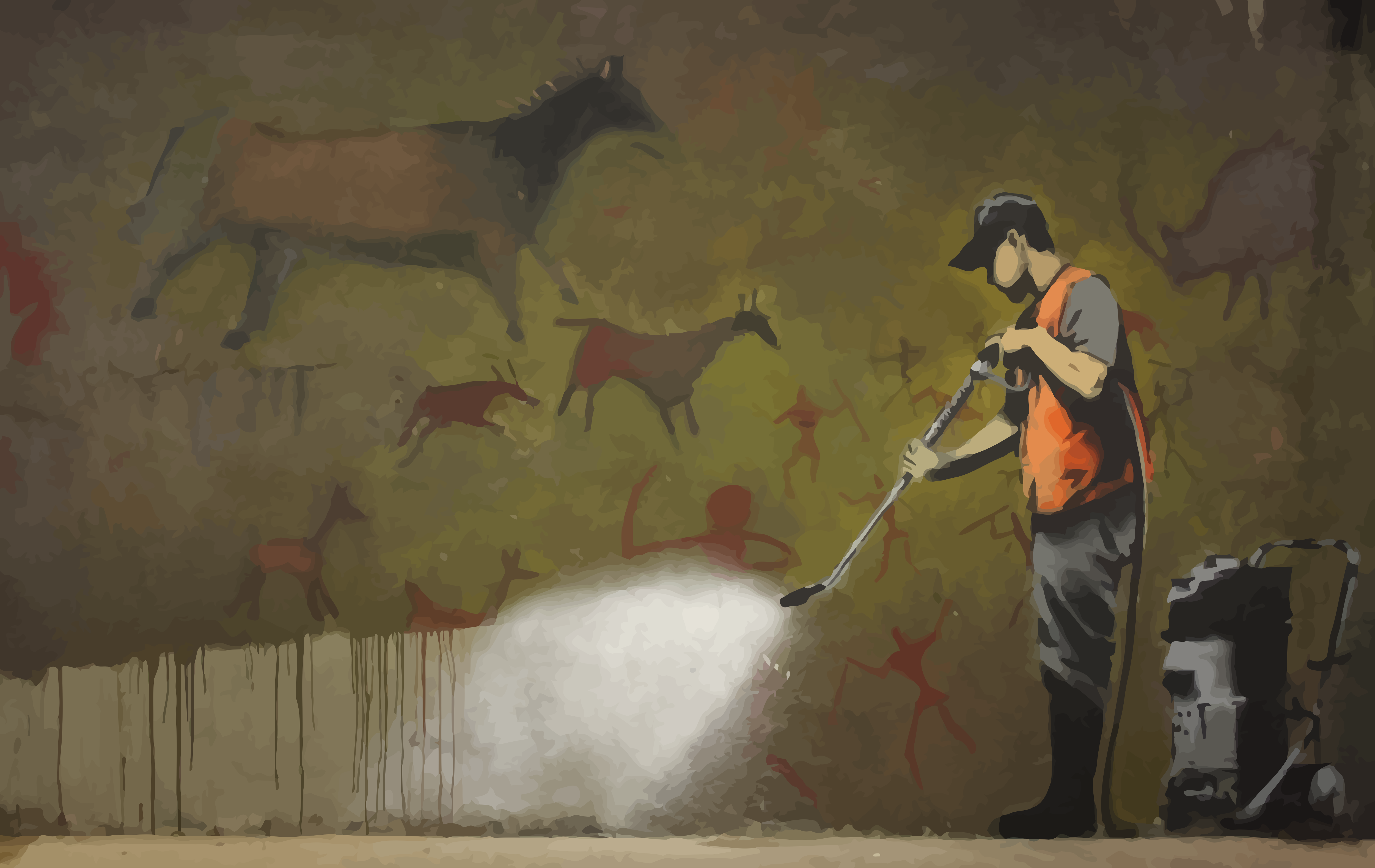 streets, graffiti, Banksy - desktop wallpaper