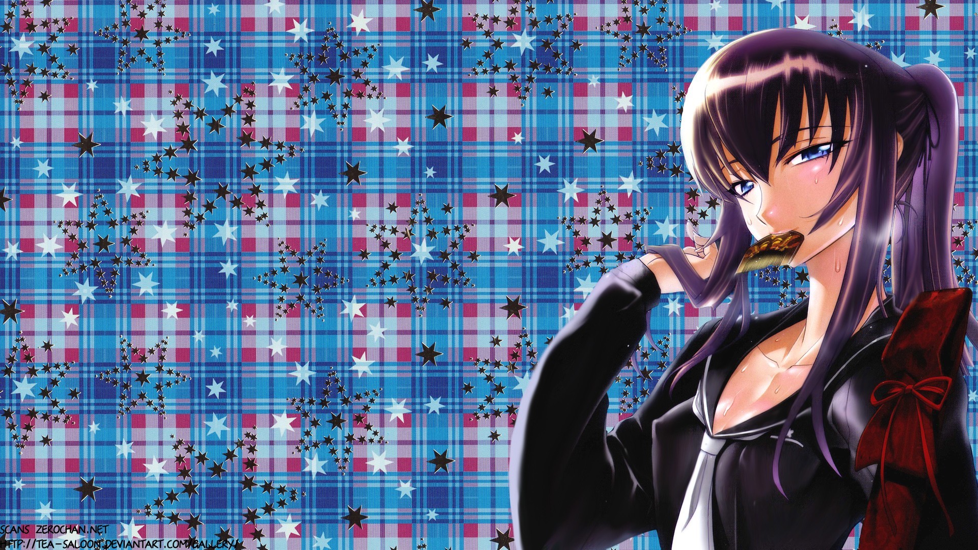 school uniforms, Highschool of the Dead, Busujima Saeko - desktop wallpaper