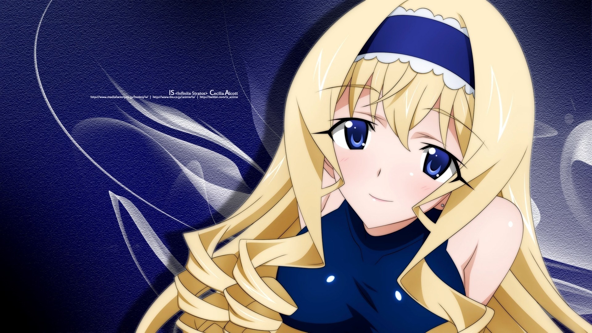blondes, blue eyes, long hair, Infinite Stratos, blush, Alcott Cecilia, anime girls - desktop wallpaper