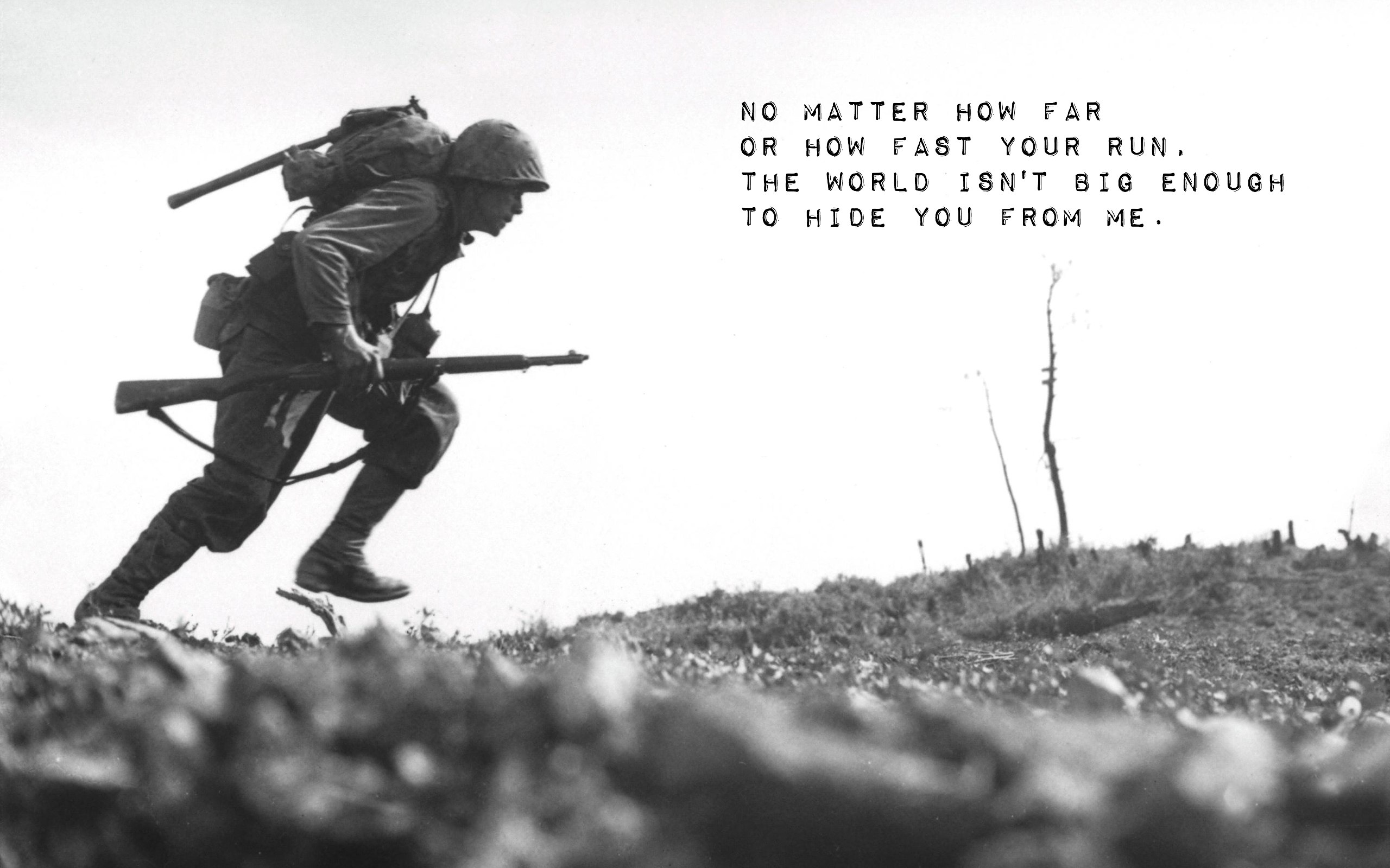 soldiers, death, quotes, grayscale, World War II - desktop wallpaper